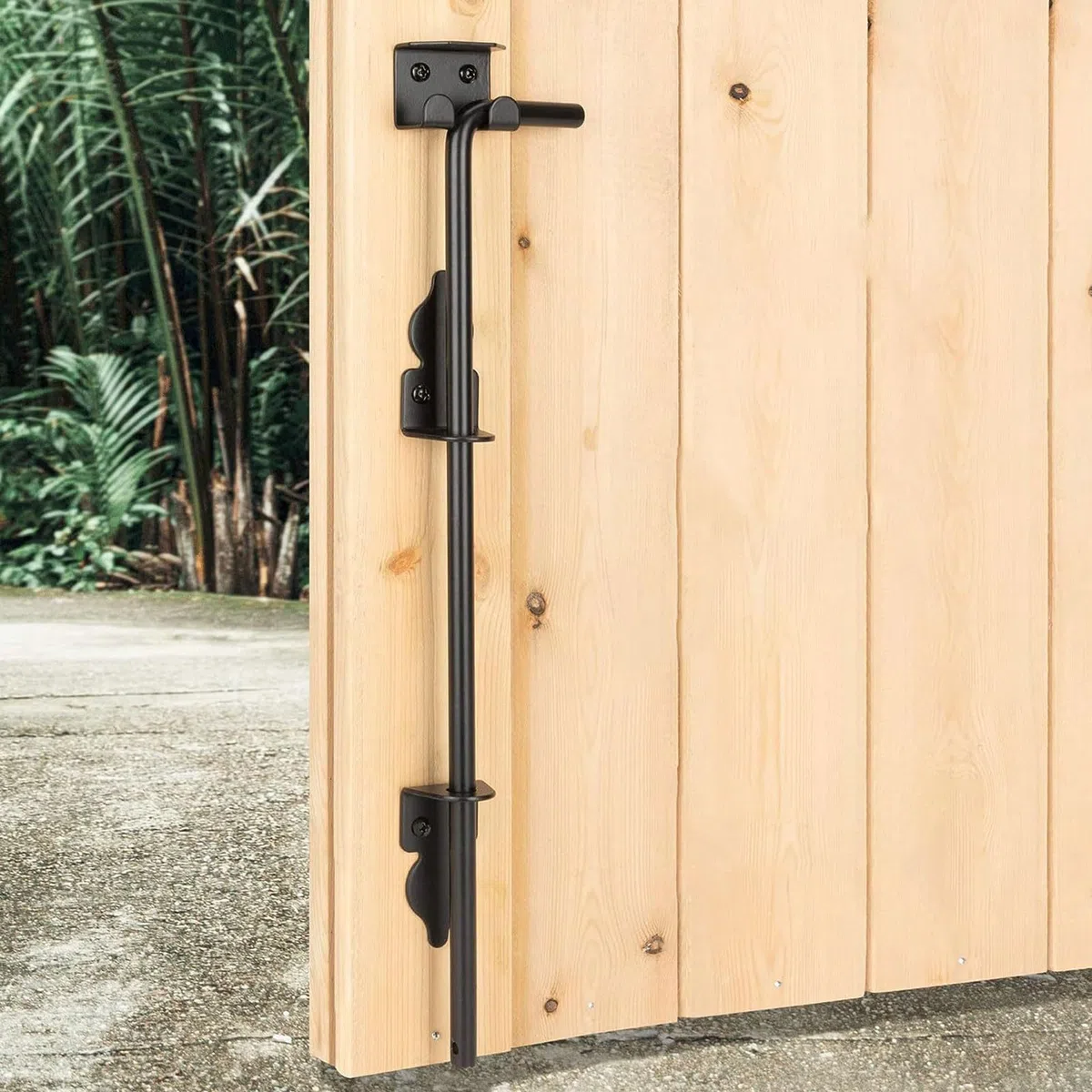 Cryfokt Varilla de Puerta de Acero de Aleación de 24 Pulgadas, Juego de 2 Varillas de Caída de Puerta con Sujetadores y Tornillos para de Madera, Adecuado para Uso en Exteriores