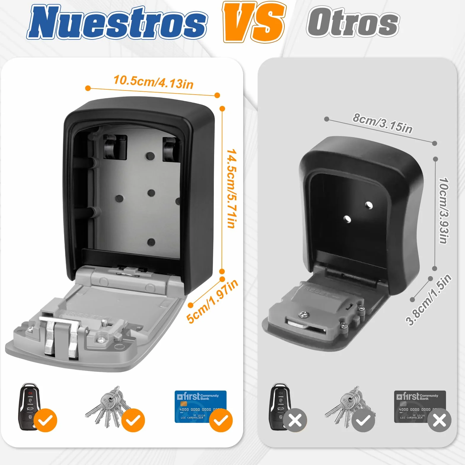 Caja de Seguridad para Llaves con Combinación de 4 Dígitos, Montaje en Pared, Almacenamiento Seguro para Hogar