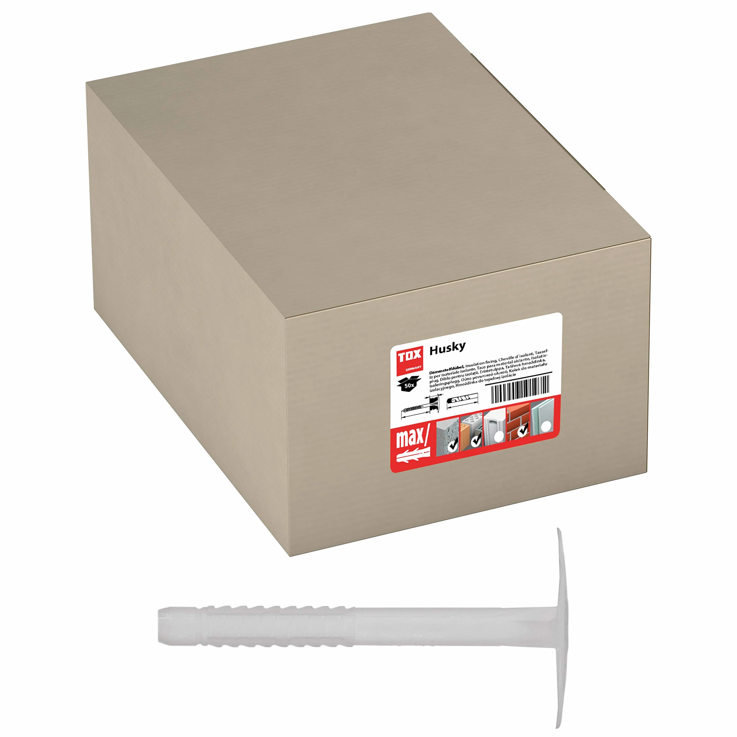 TOX Taco de aislamiento Husky 8 x 140 mm, 50 piezas, 02210246