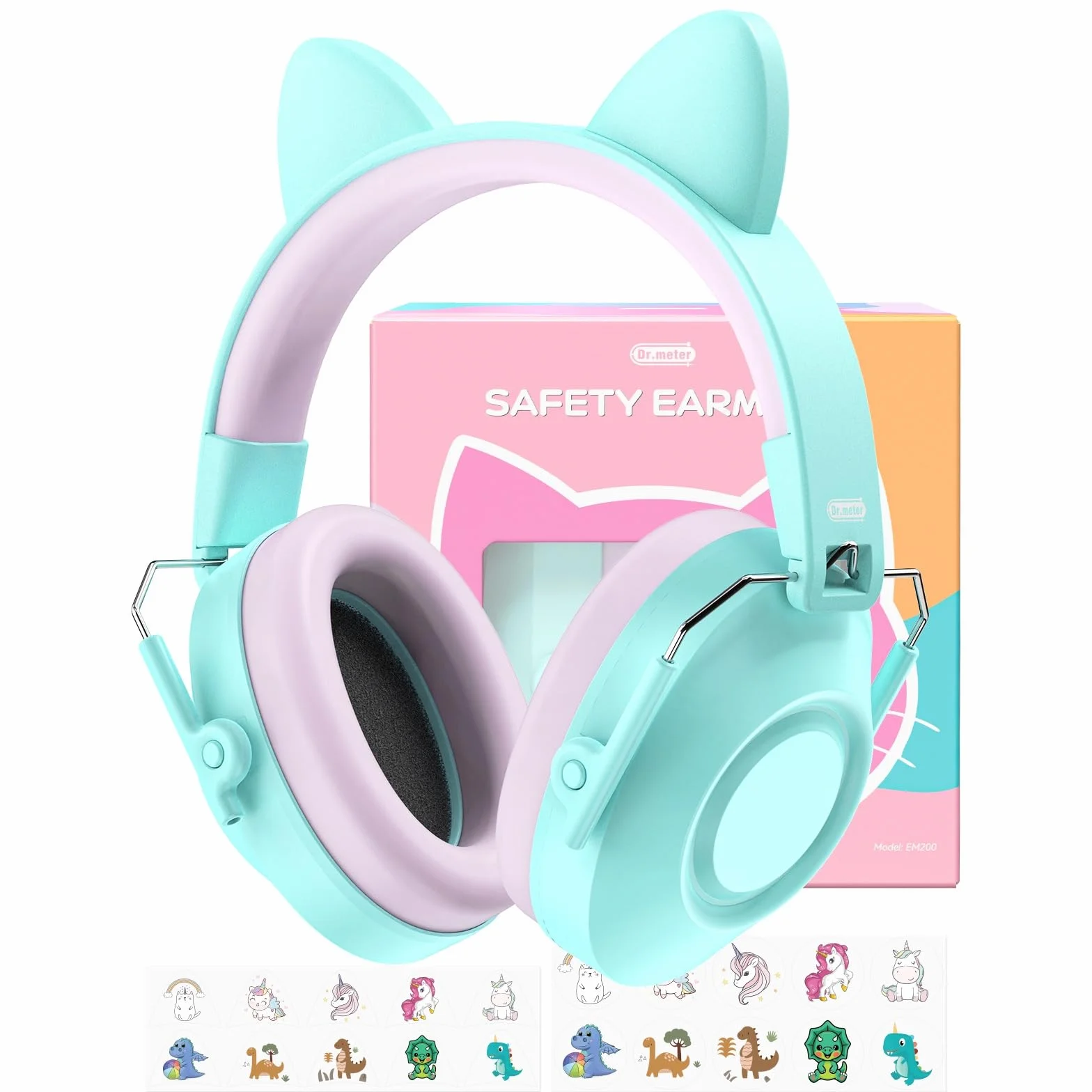 Dr.meter Cascos Antiruido Niños, Cascos Insonorizados Protectores de Oído para Niños SNR 32 Protectores Auditivos Cascos Ruido Orejeras Antiruido con Almohadillas Suaves
