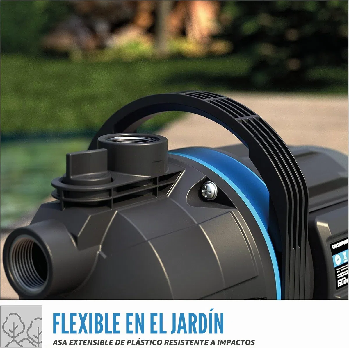 Güde Bomba de jardín GP 6035 (600 W, caudal máx. 3200 l/h, altura de aspiración hasta 7 m, rosca de conexión de 1" IG, bomba jet para riego de jardín)