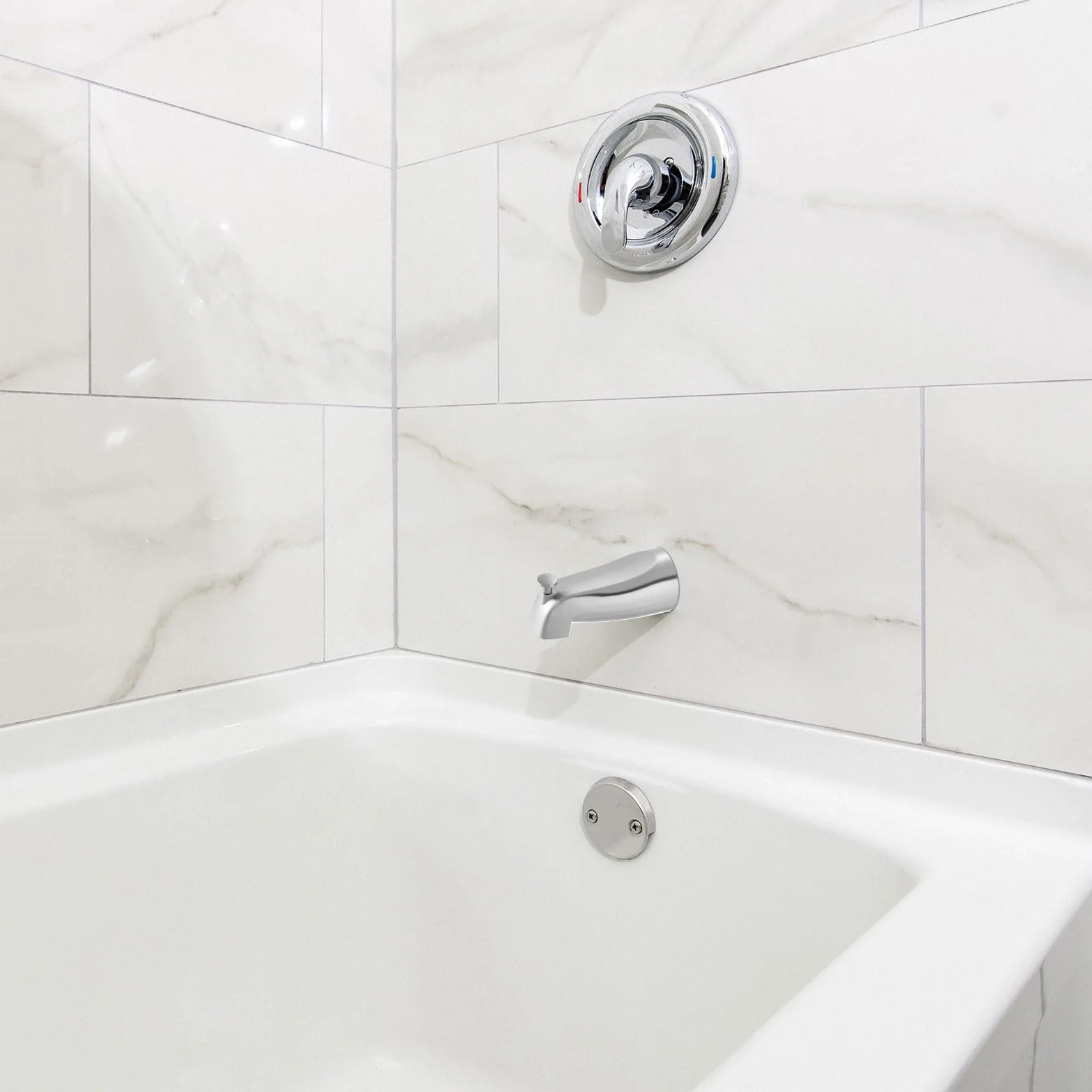QUARKZMAN Caño de Bañera Deslizante de Aleación de Zinc con Desviador, Plateado Cepillado