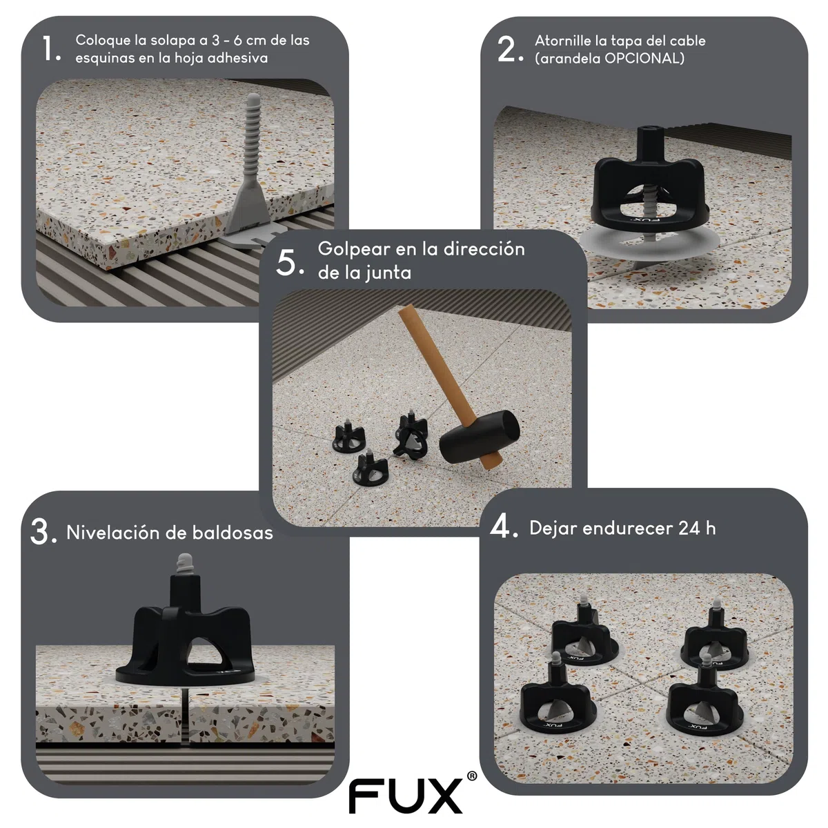 FUX 200 piezas de lengüetas con rosca, ancho de junta de 2 mm, herramienta para azulejos, ayuda para la colocación de azulejos, sistema de colocación de azulejos, accesorios para albañil, lengüetas de