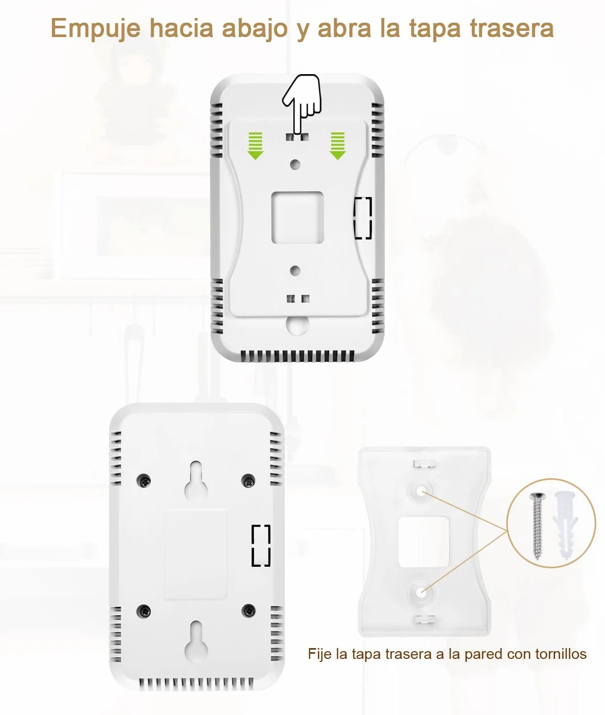 D MODUN - Detector de Gas, Gas Natural | LPG | Detector de fugas de gas de carbón, monitor de gas con enchufable con alarma de sonido y pantalla LED, alarma de gas combustible metano propano butano