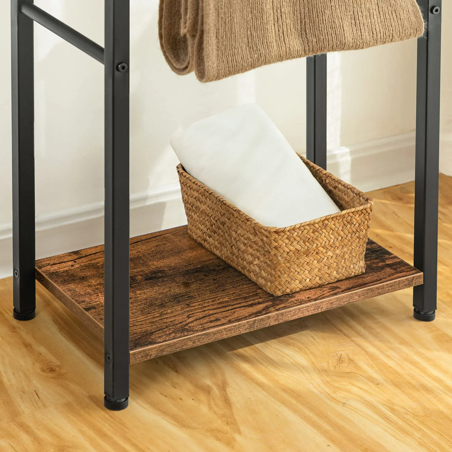 HOOBRO Toallero de Pie 2 Barras 42 x 24 x 80 cm Acero Ahorra Espacio EBF02LB01