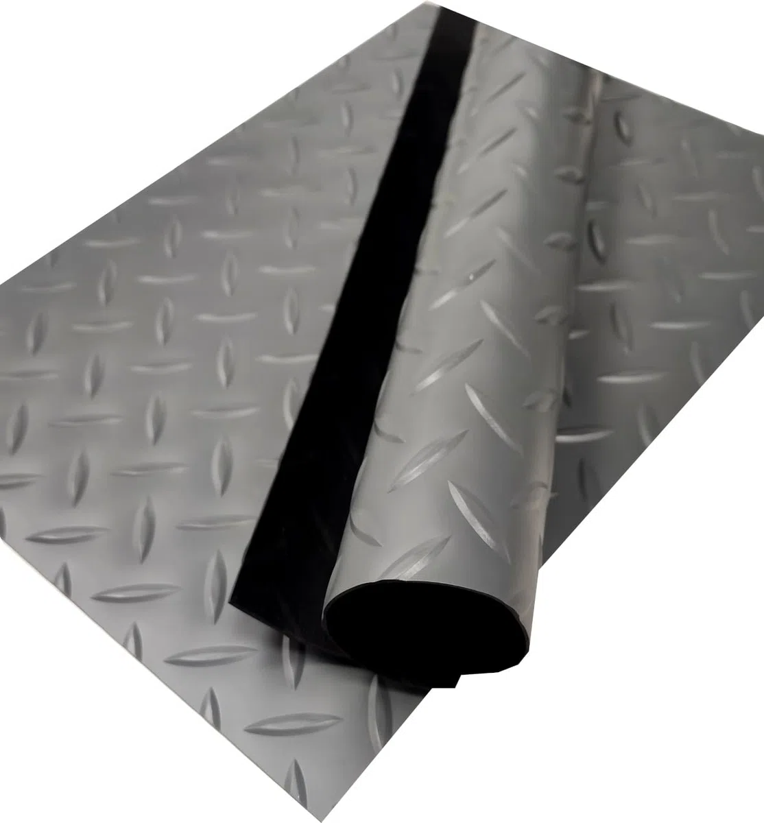 Revestimiento de Caucho Antideslizante | Suelo de Goma PVC Gris 1mm Diseño Estrias (140_x_700 CM)