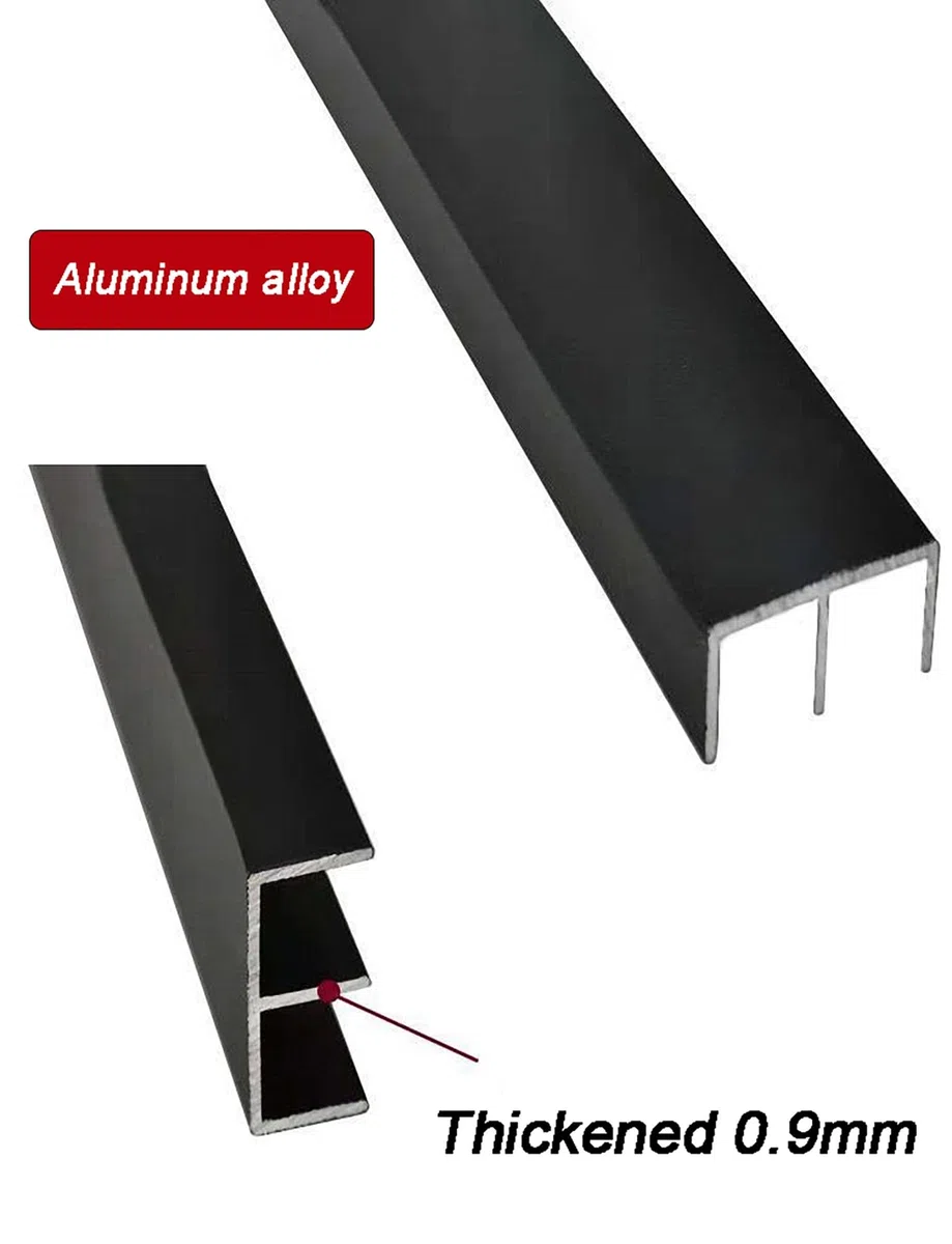 Riel para Puerta corrediza de Vidrio de 5 mm - Riel Deslizante Negro para gabinete con Kit de Rodillos para estantería y Vitrina (110 cm)