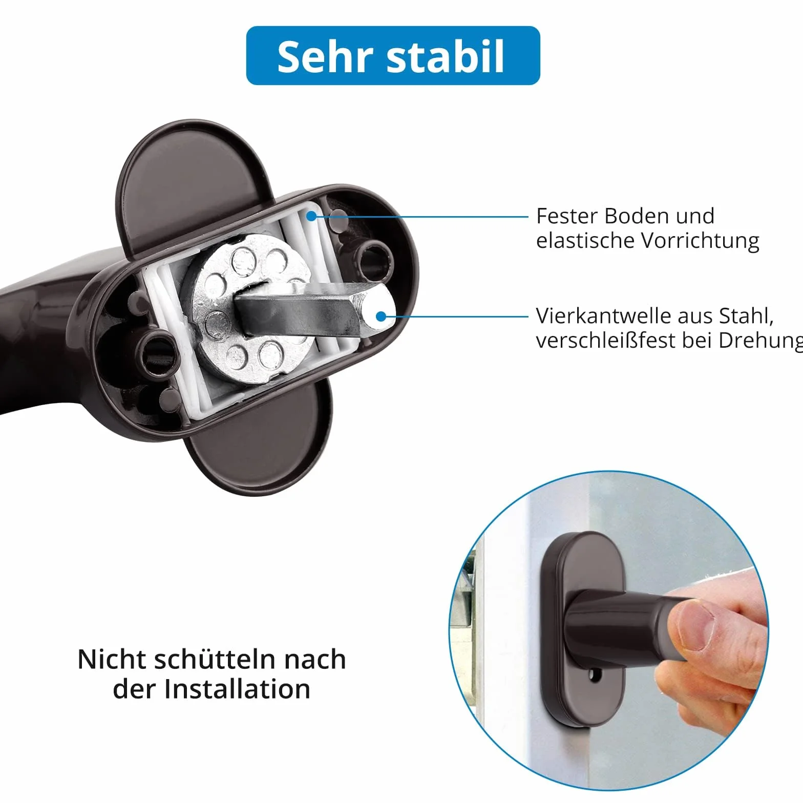 AUTOUTLET Manijas de Aluminio para Ventanas con Llaves Iguales, Cerradura de Seguridad para Niños (Marrón)