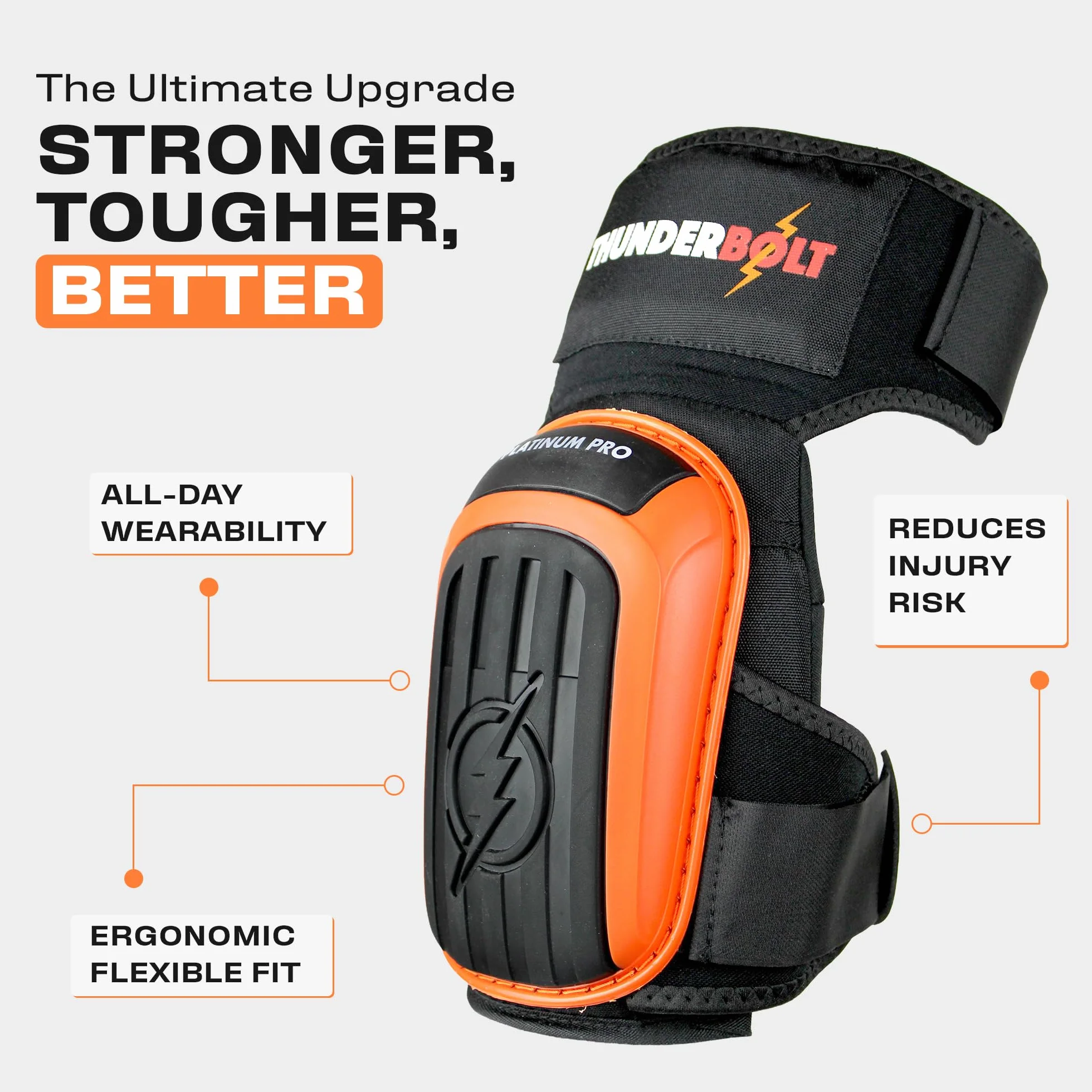 Thunderbolt Rodilleras para hombre (Naranja)