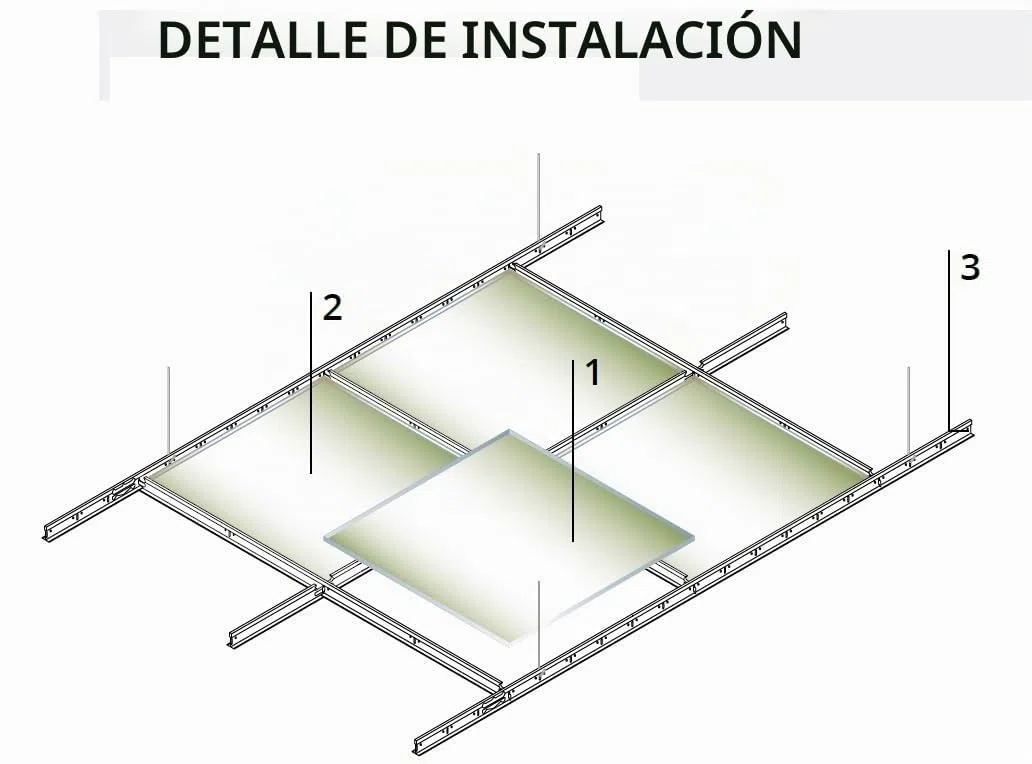 Paneles de techo 60 x 60 x 1,2 cm - 14 piezas - Fibra mineral - Lote de 5,04 m² - Absorbente - Acabado agrietado - En apoyo