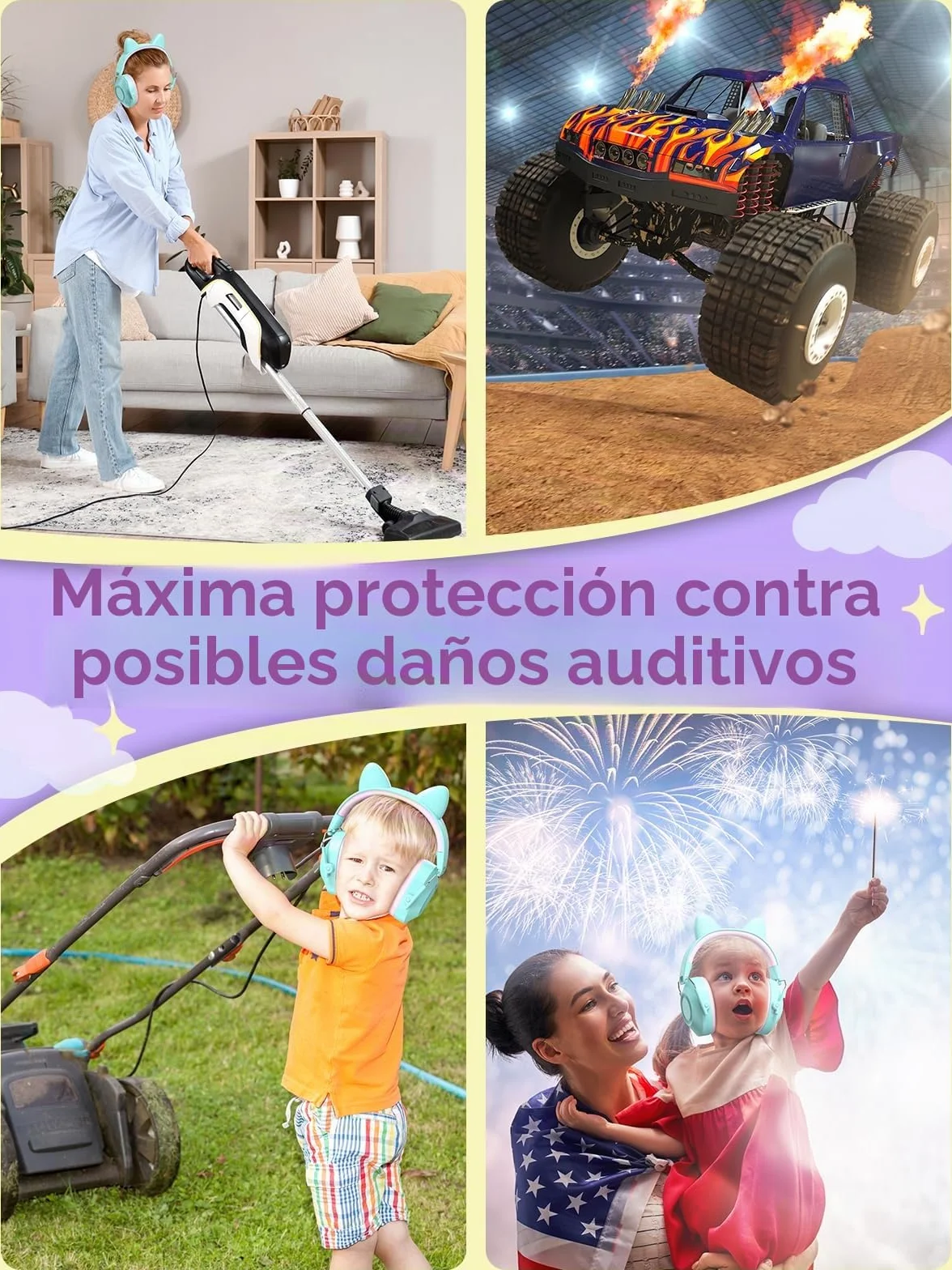 Dr.meter Cascos Antiruido Niños, Cascos Insonorizados Protectores de Oído para Niños SNR 32 Protectores Auditivos Cascos Ruido Orejeras Antiruido con Almohadillas Suaves