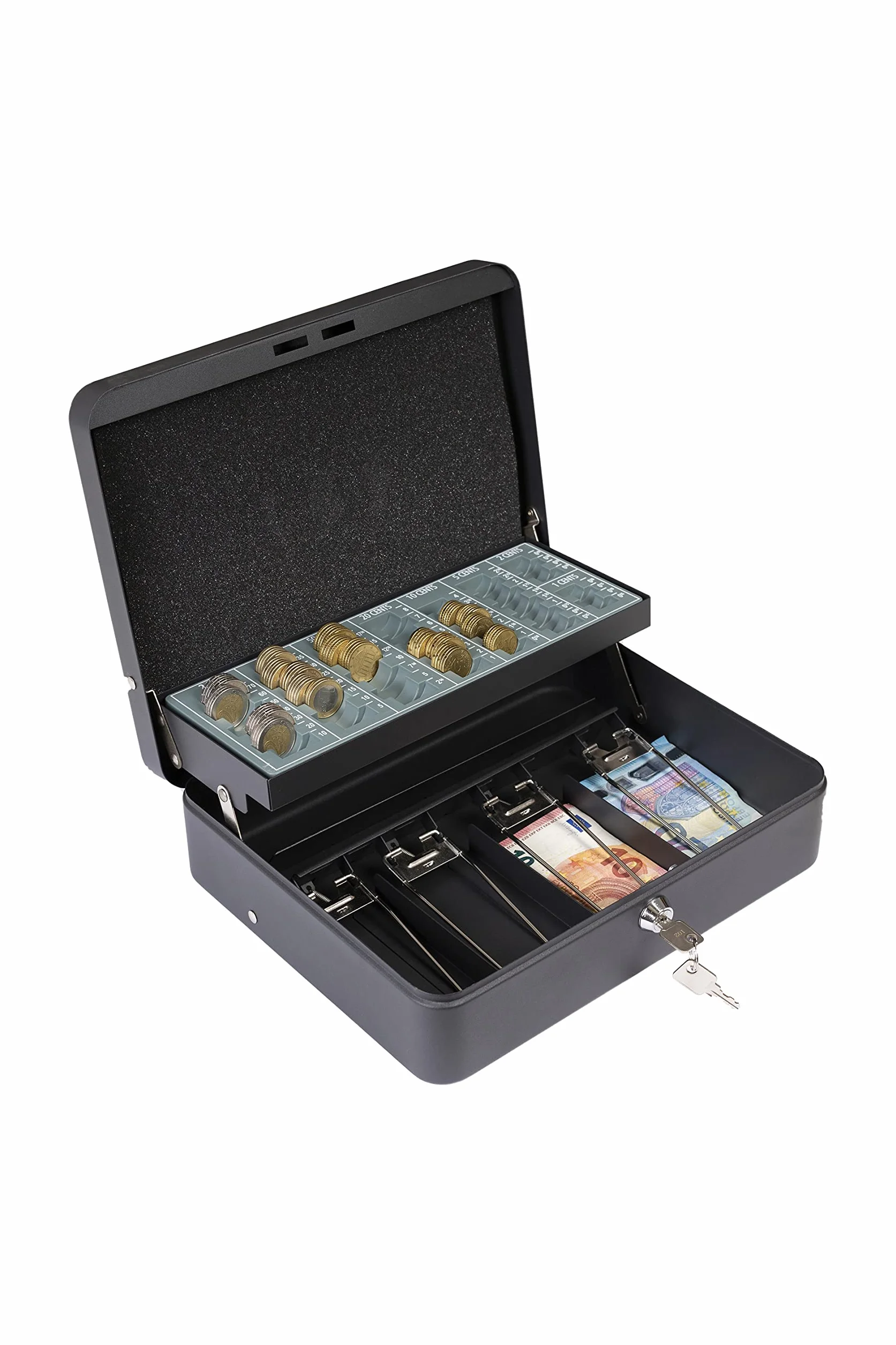 Arregui Caja Caudales C9244-EUR con Llave, Caja de Seguridad de Acero Portátil, Negro