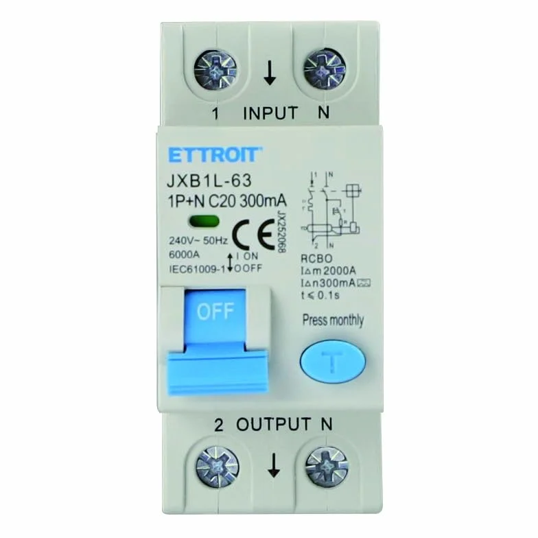 Interruptor magnetotérmico diferencial 1P+N 20A 300mA 220V-6KA Clase A 2 módulos carril DIN