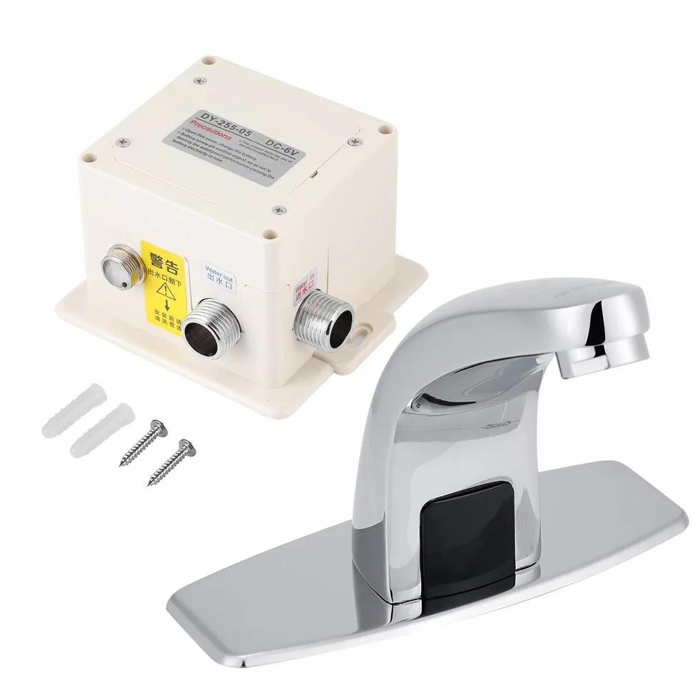 Fydun Grifo Sensor de infrarrojos automático Grifo Cocina Baño Lavabo Grifo de agua con caja de control