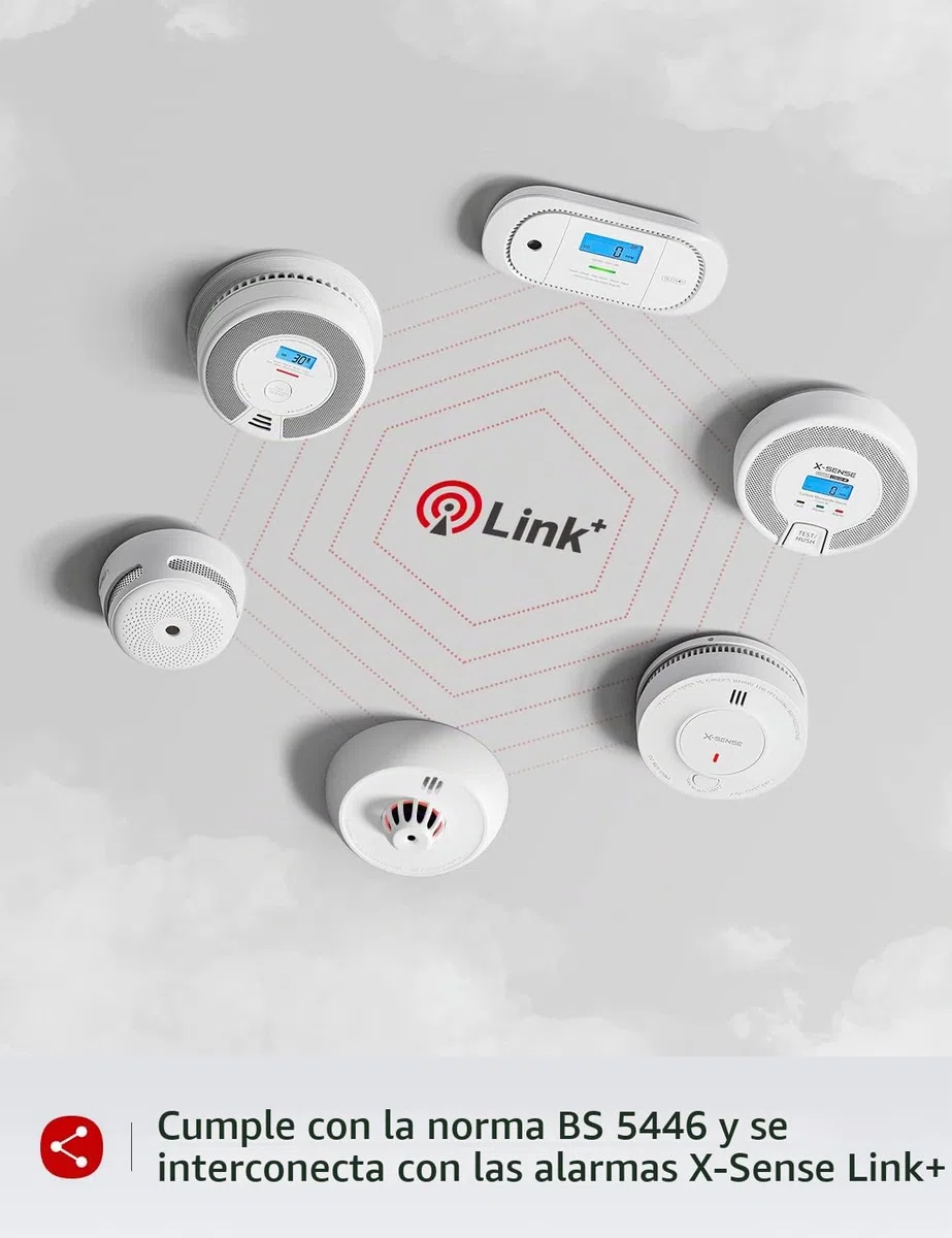 X-Sense Alarma de Calor Wi-Fi con batería sellada de 7 años y fácil configuración, Compatible con la aplicación X-Sense de Seguridad para el hogar, Requiere estación Base SBS50, XH02-M