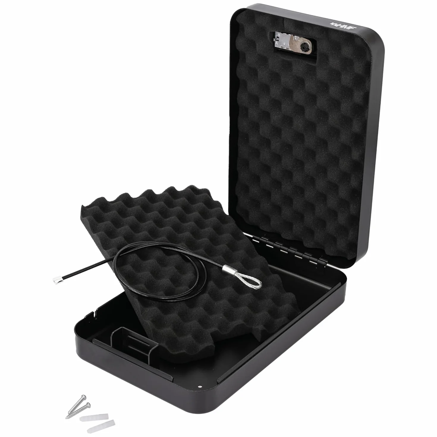 HMF 316-02 Caja de seguridad con cerradura de combinación, 29 x 19 x 6,5 cm, negro