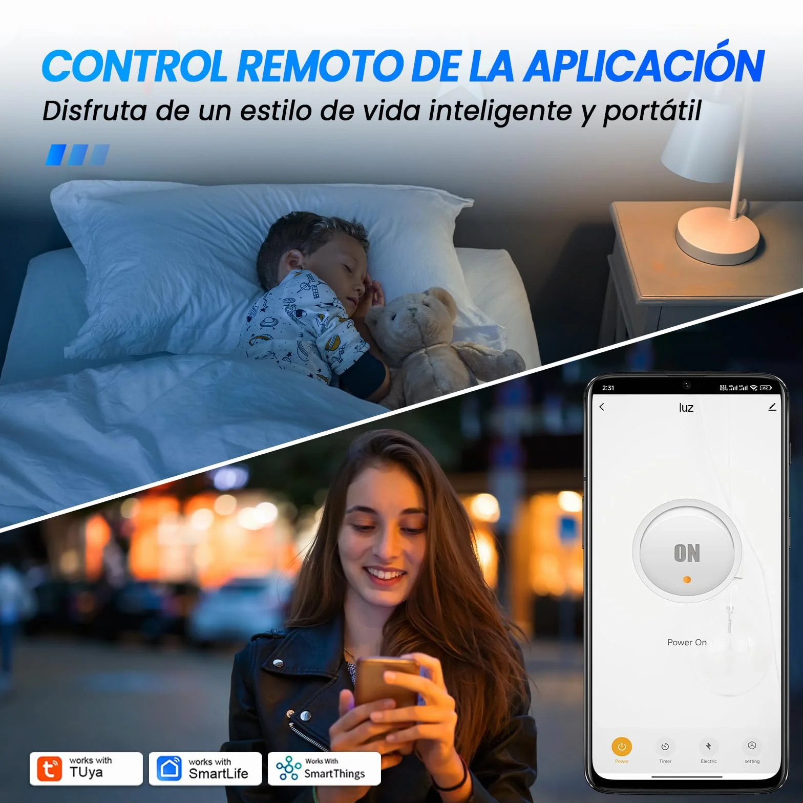 Enchufe Inteligente WiFi 16A Monitor de Energía Control Remoto Tuya Smart Life Alexa Google Home 2,4 GHz 4 Paquete Blanco Roto
