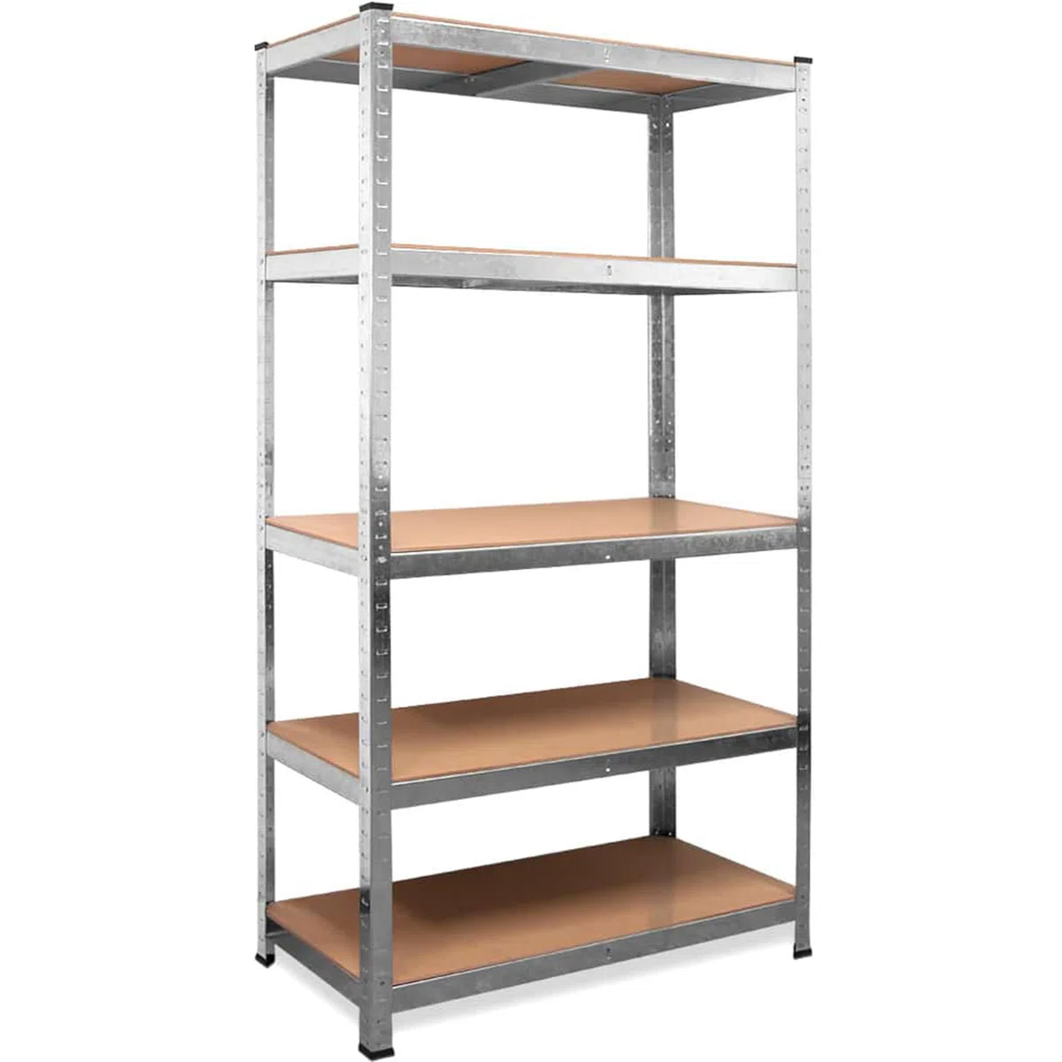 Monzana® Estantería Almacenaje Metálica 180x90x60cm 875kg Estanterías Trastero Cocina Modular para Cargas Pesadas 5 Baldas MDF Taller Garaje Plata