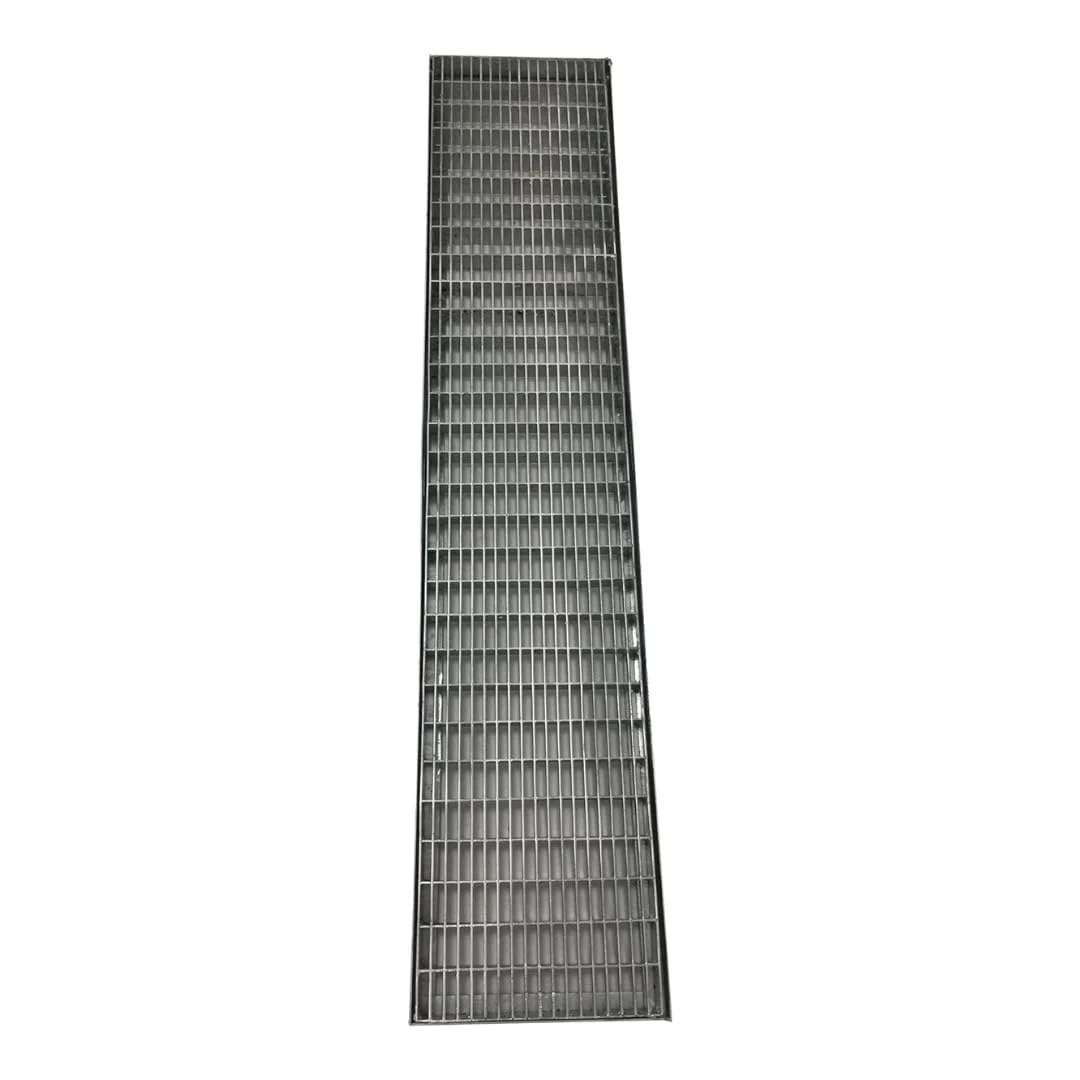 EINSIDE Rejilla de proteccion de talon con marco, Parrilla de acero galvanizado de desague para drenaje lineal, Rejilla rectangular, 15 x 100 cm