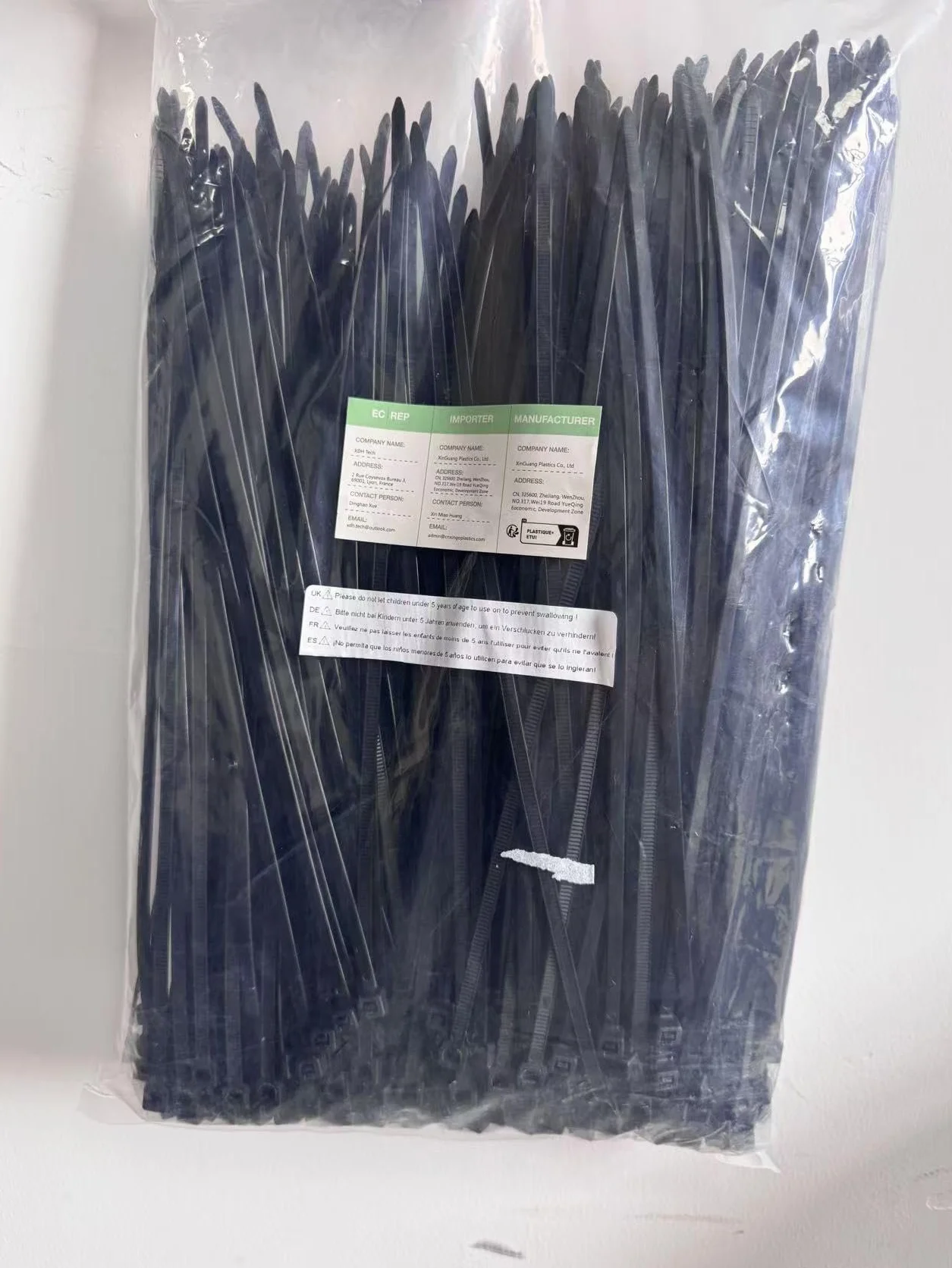XINGO 1000 Piezas 300mm x 4.8mm Bridas para Cables Negras Resistentes UV