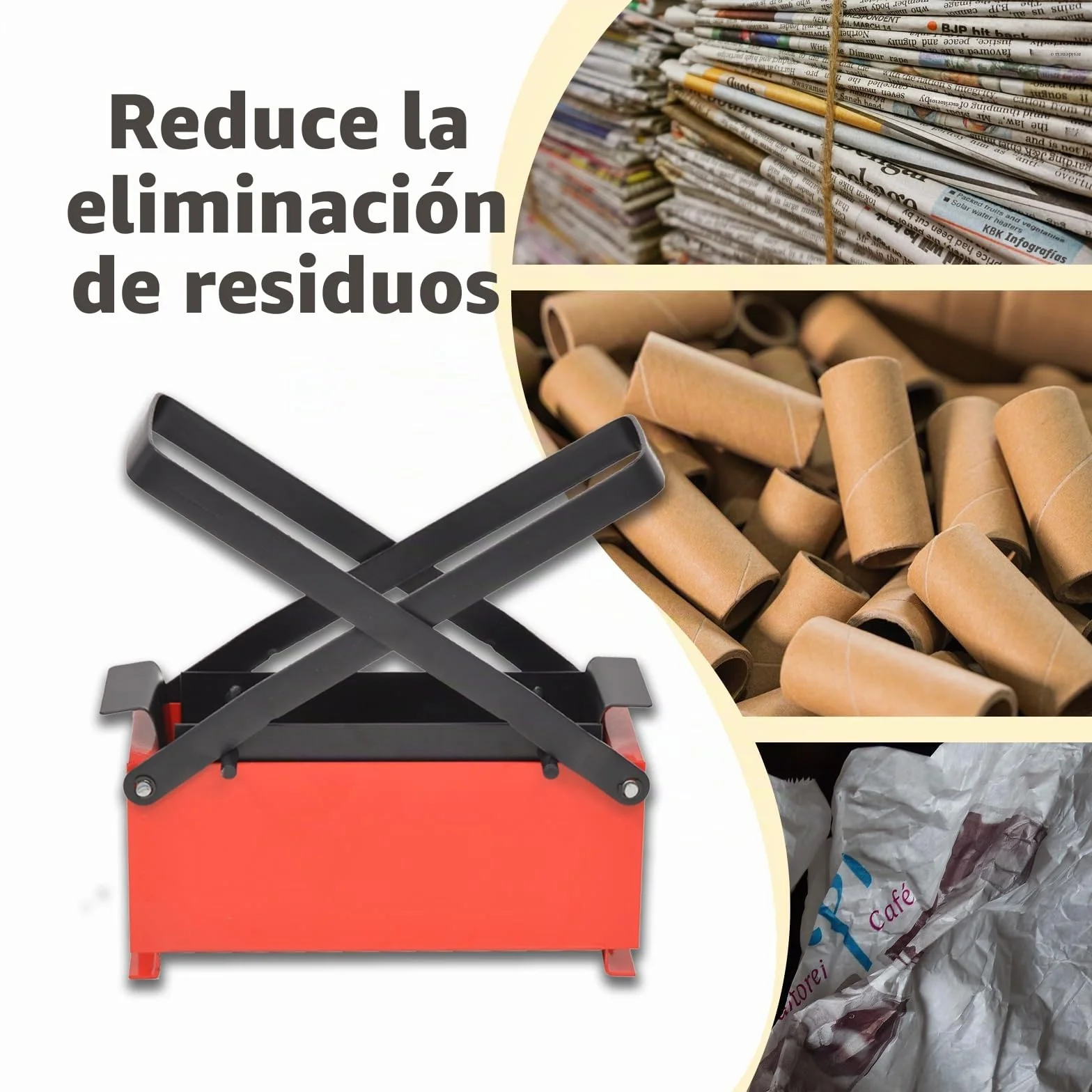 vidaXL Prensa Briquetas de Papel 34x14x14 cm Reciclaje Combustible Comprimido