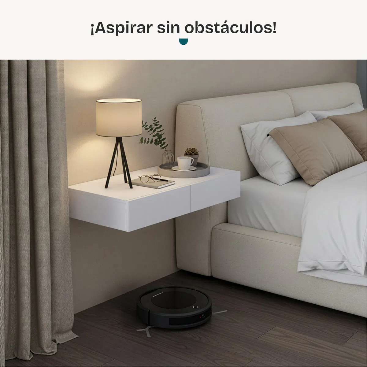 [en.casa] Estanteria Pared Karstula con 2 Cajones hasta 5 kg Mesilla de Noche Mural Estante con Dos Cajones Recubierto de PVC 80 x 35 x 12 cm - Blanco