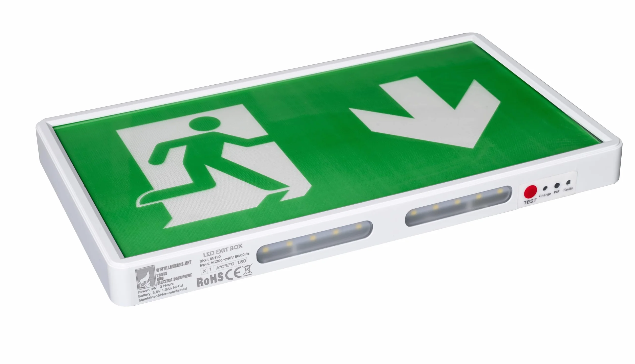 LATRANS LED de Emergencia y Red IP20 Lámpara de Salida Montaje en Pared