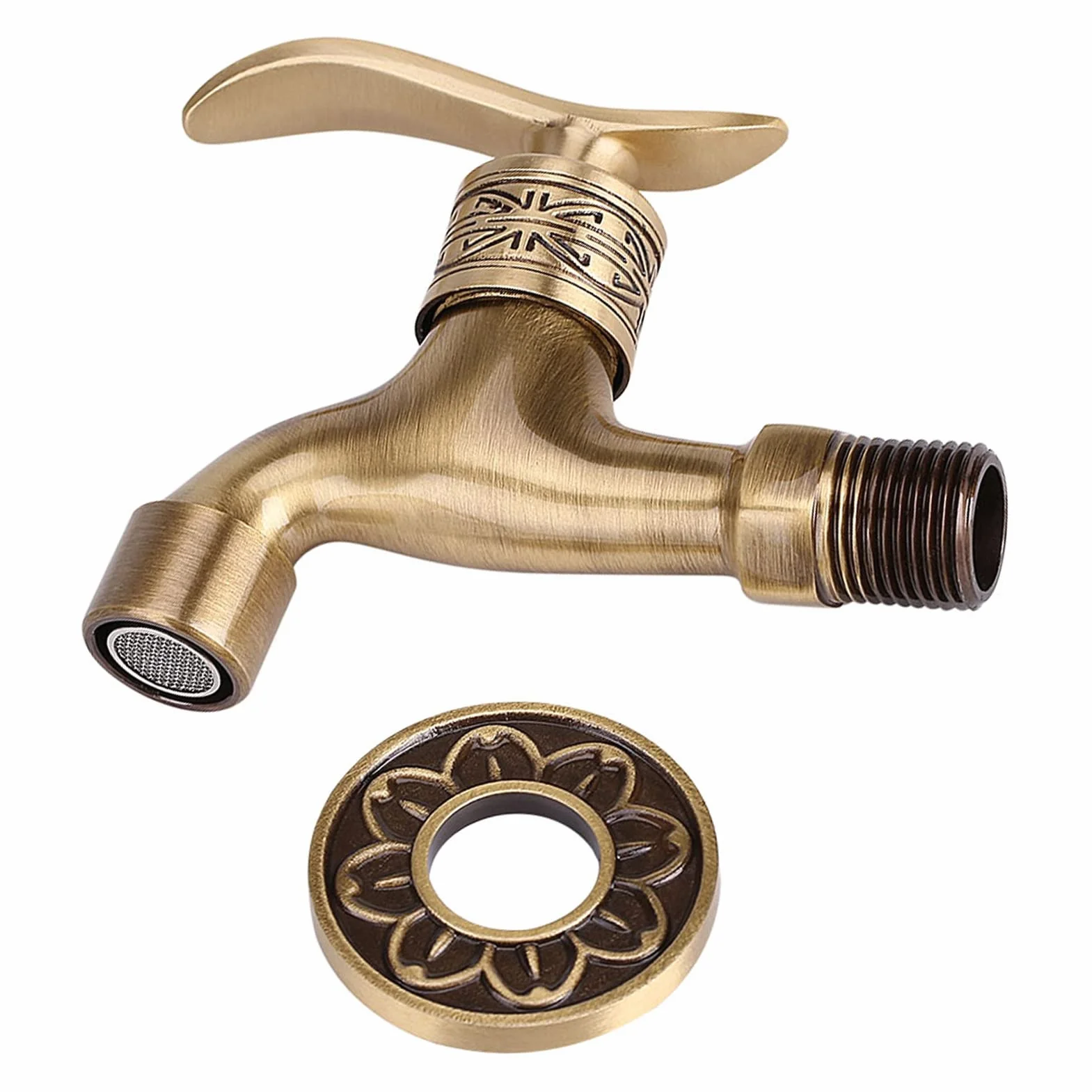 Grifo de jardín de latón vintage 1/2 pulgada para lavadora
