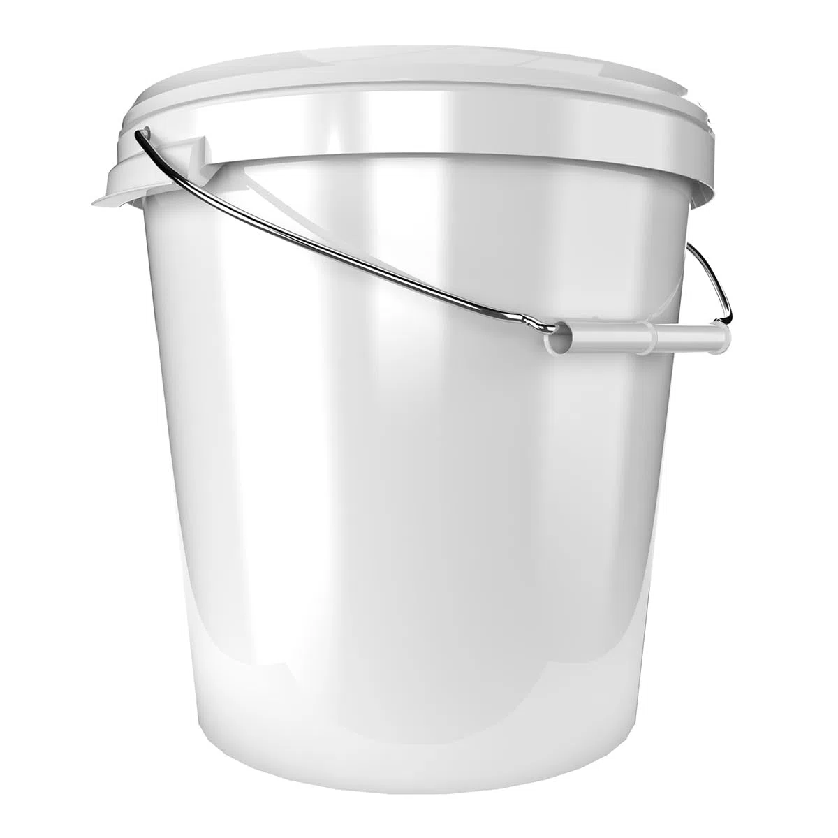 Lote de 5 cubos de plástico, 30 L con tapa, Hobbock PP calidad alimentaria (5x22049)