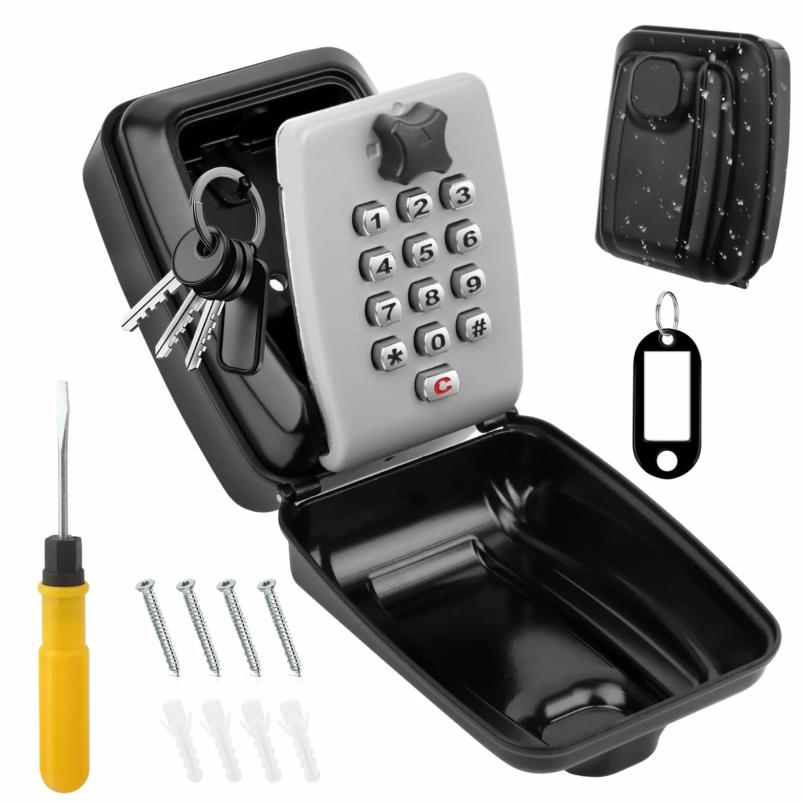Caja de Seguridad con Combinación de 12 Códigos, Impermeable, Montaje en Pared para Llaves