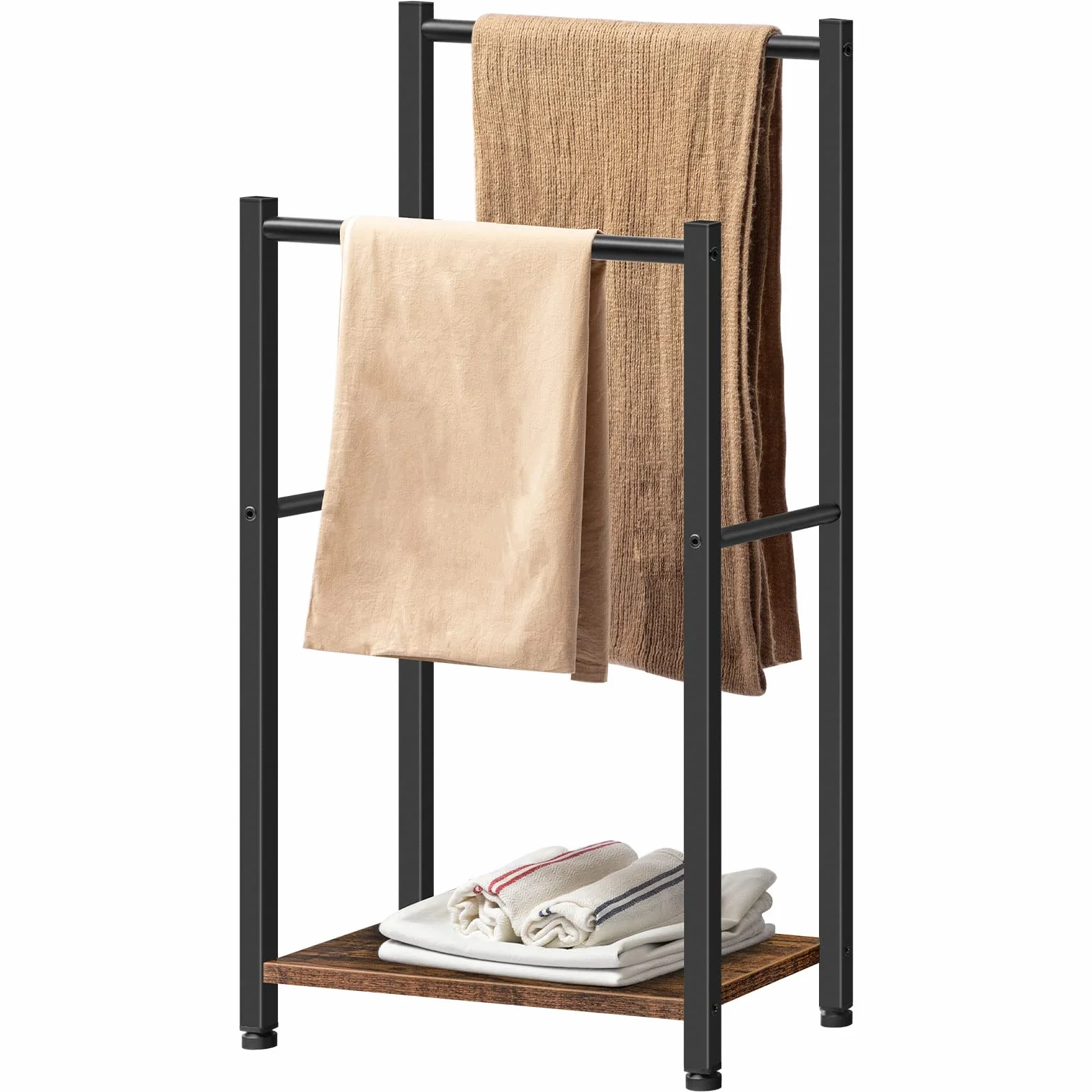 HOOBRO Toallero de Pie 2 Barras 42 x 24 x 80 cm Acero Ahorra Espacio EBF02LB01