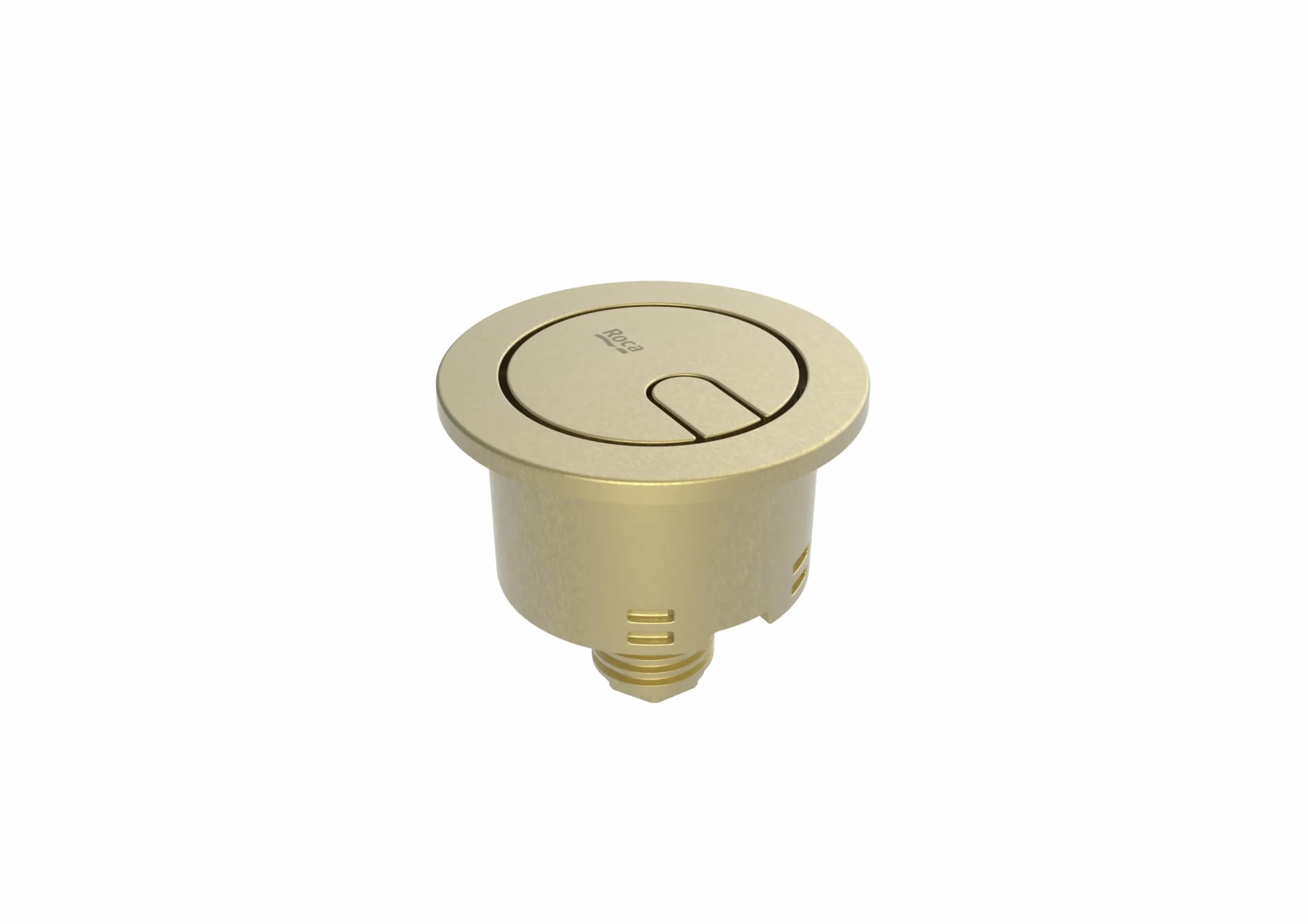 Kit pulsador de descarga Plus D8 Ø48 mm en acabado oro cepillado. Recambio para mecanismo de cisterna con diseño elegante y medida de diámetro 48 mm. Referencia AH00112VAR.