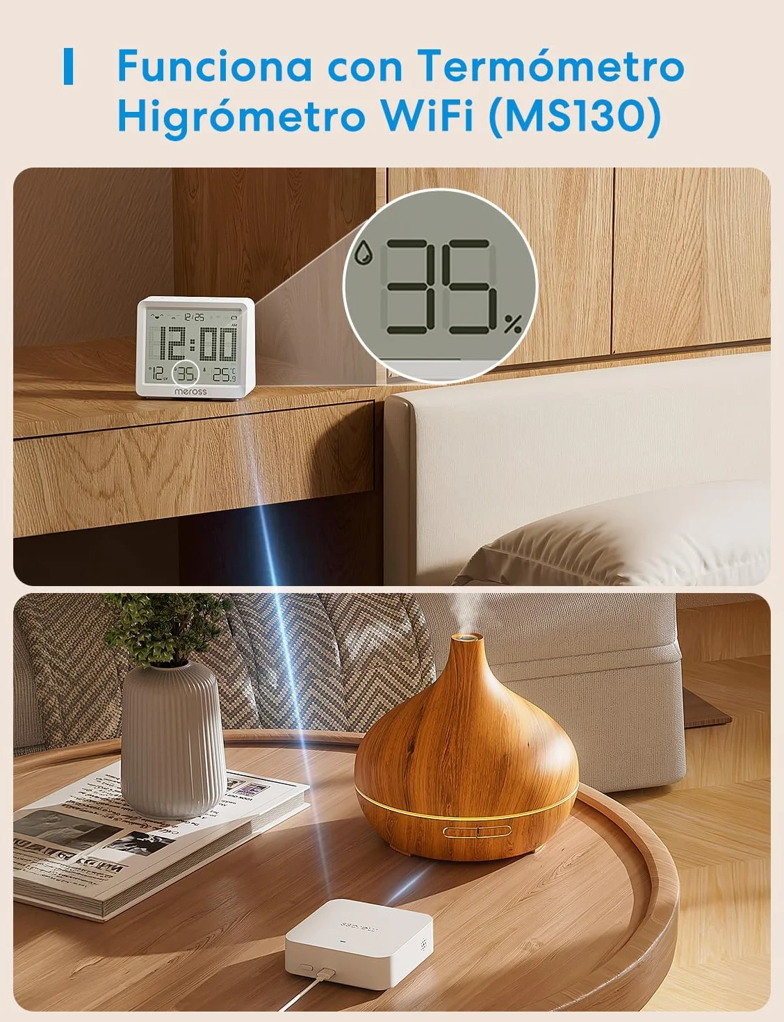Meross Smart Hub Matter MSH450 | Alarma 110dB & Puerto Ethernet | Soporta Detector Humo, Sensores (Puerta/Ventana, Fugas Agua, Temp/Humedad) - Compatibile con Apple HomeKit, Alexa y Google Home