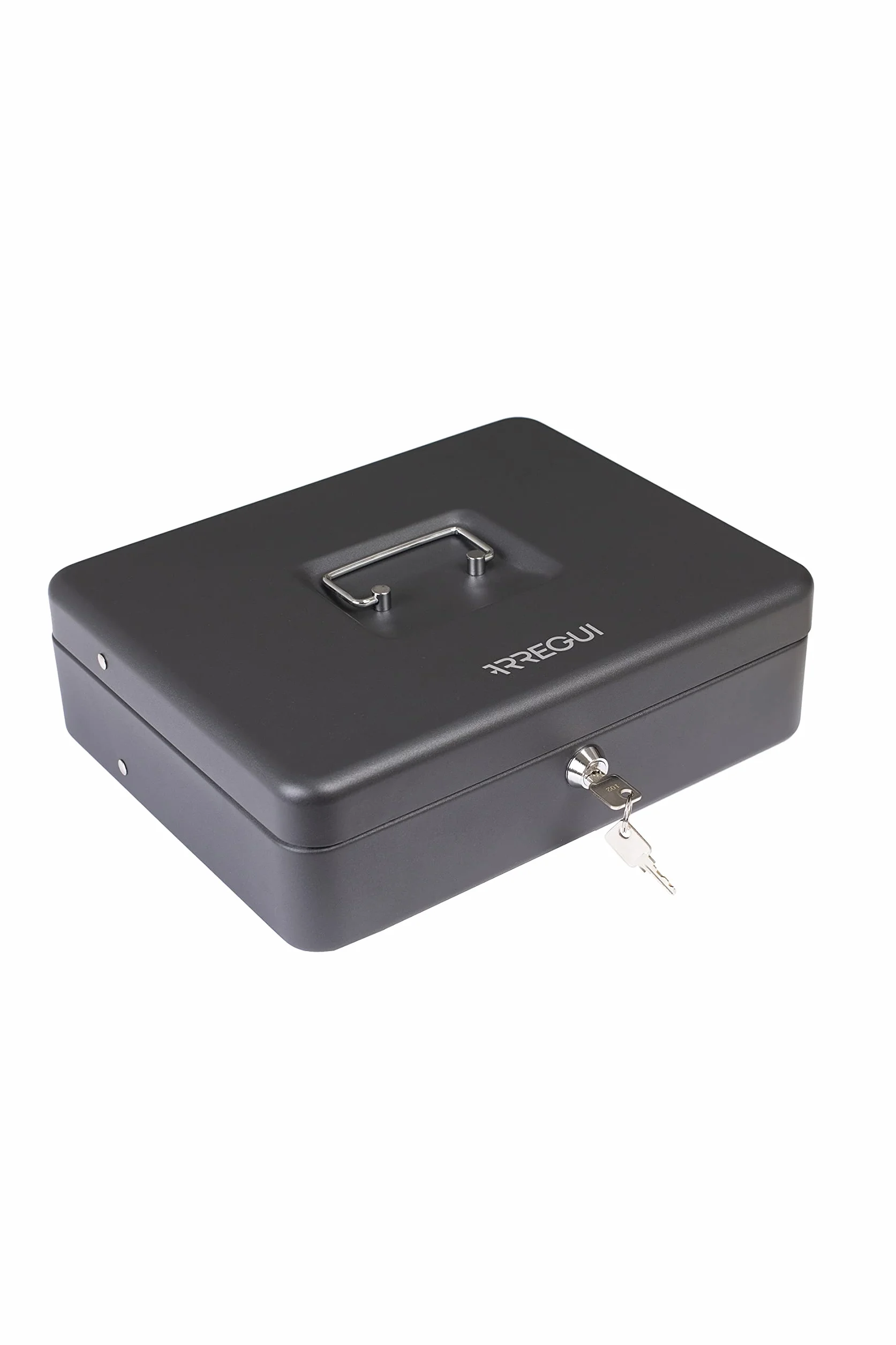 Arregui Caja Caudales C9244-EUR con Llave, Caja de Seguridad de Acero Portátil, Negro