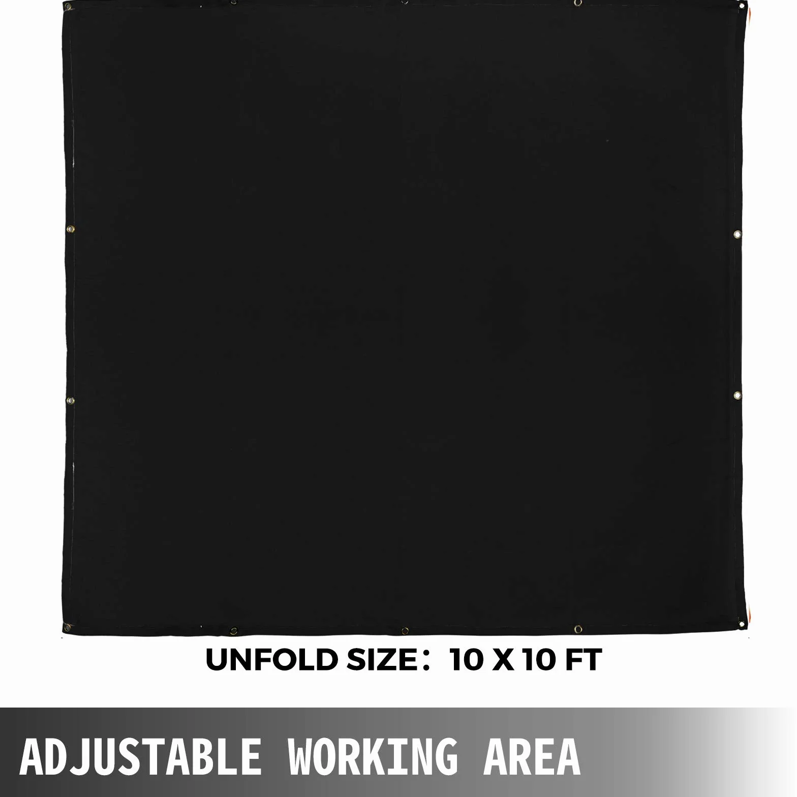 Mophorn Manta de Protección de Soldadura 10 x 10 FT Fibra de Vidrio 3.05 x 3.05m Ignífuga Negra