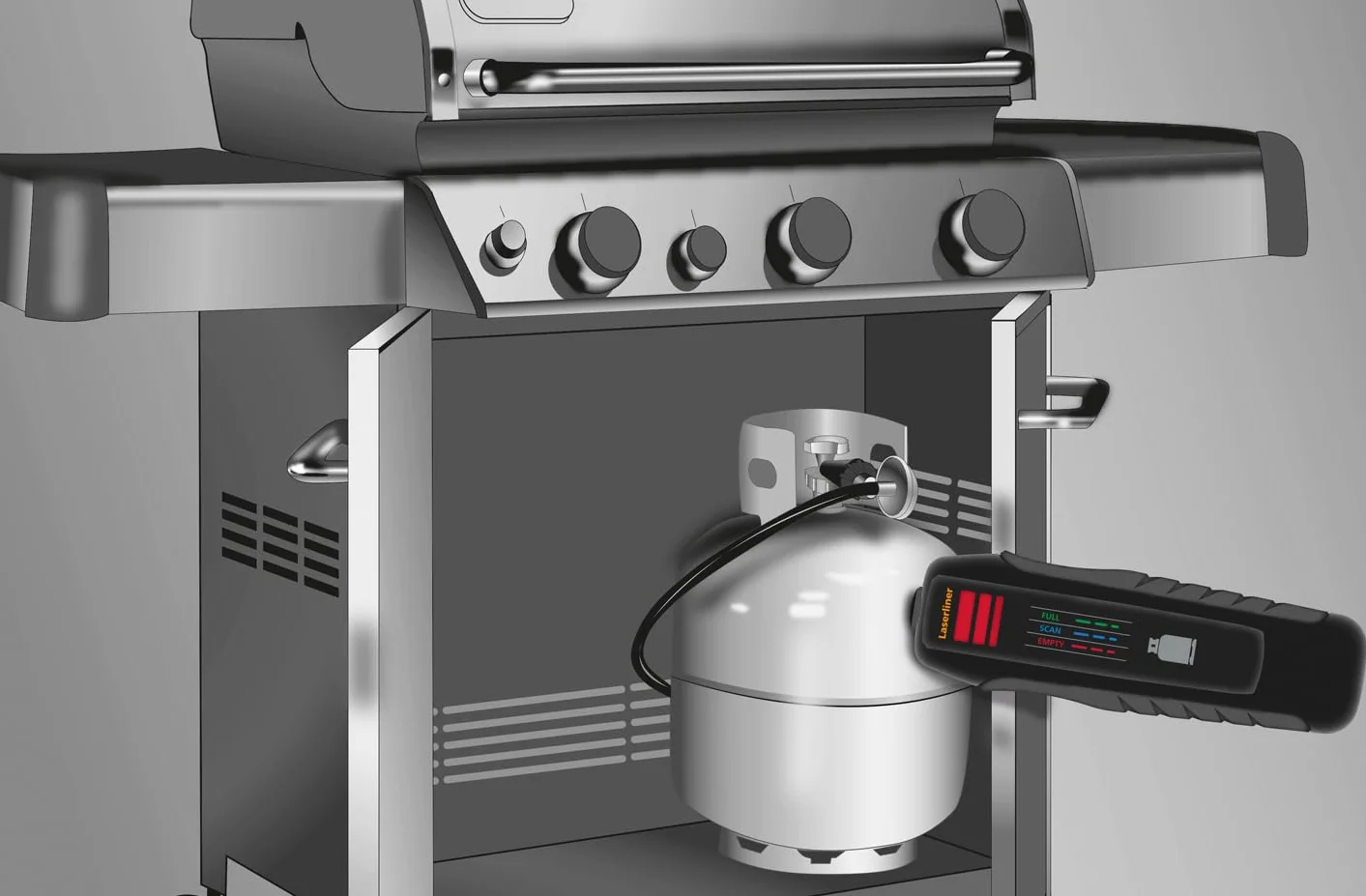 Laserliner BBQ-GasCheck - Medidor de Nivel de Gas para Botellas de Gas, Ideal para Camping, Barbacoa