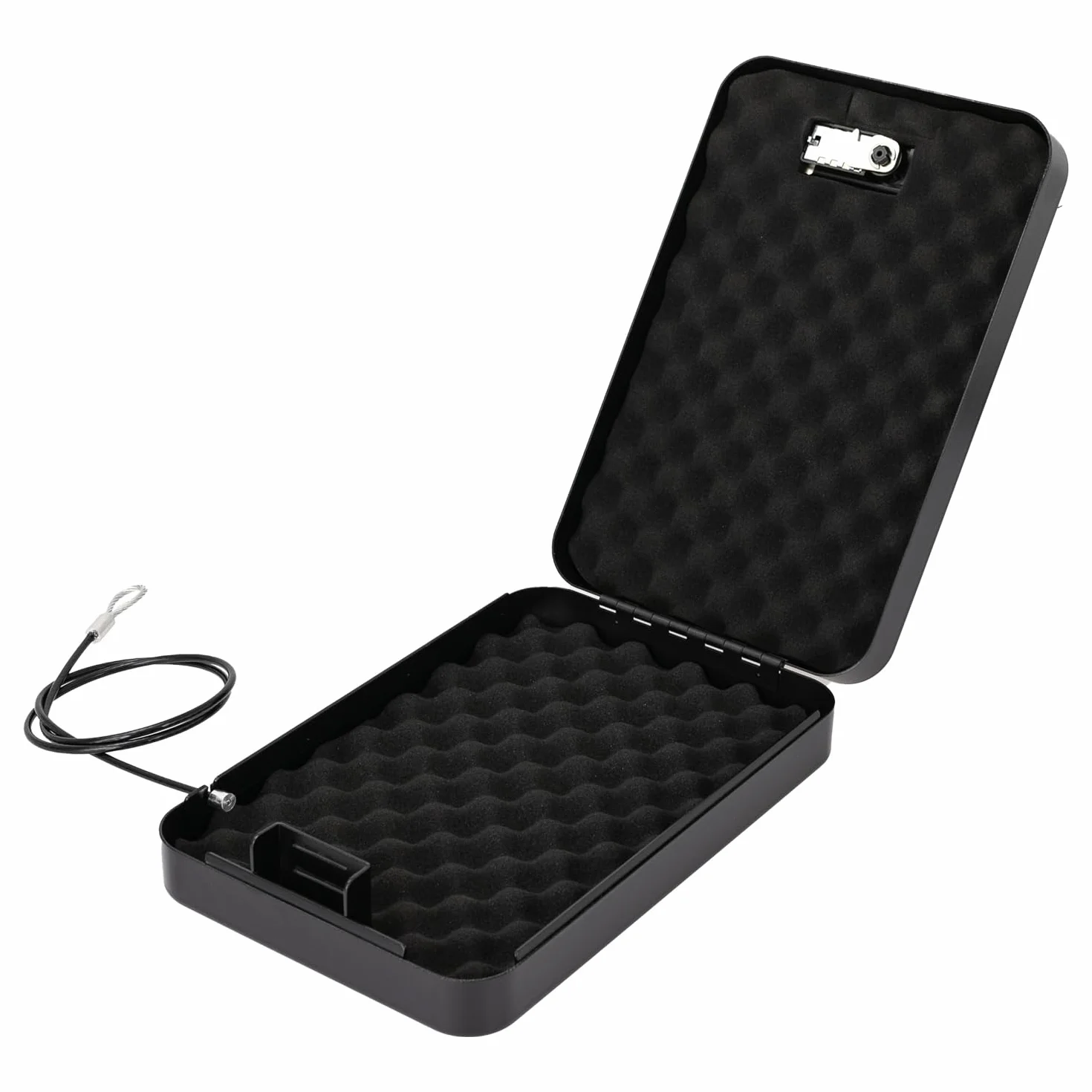 HMF 316-02 Caja de seguridad con cerradura de combinación, 29 x 19 x 6,5 cm, negro