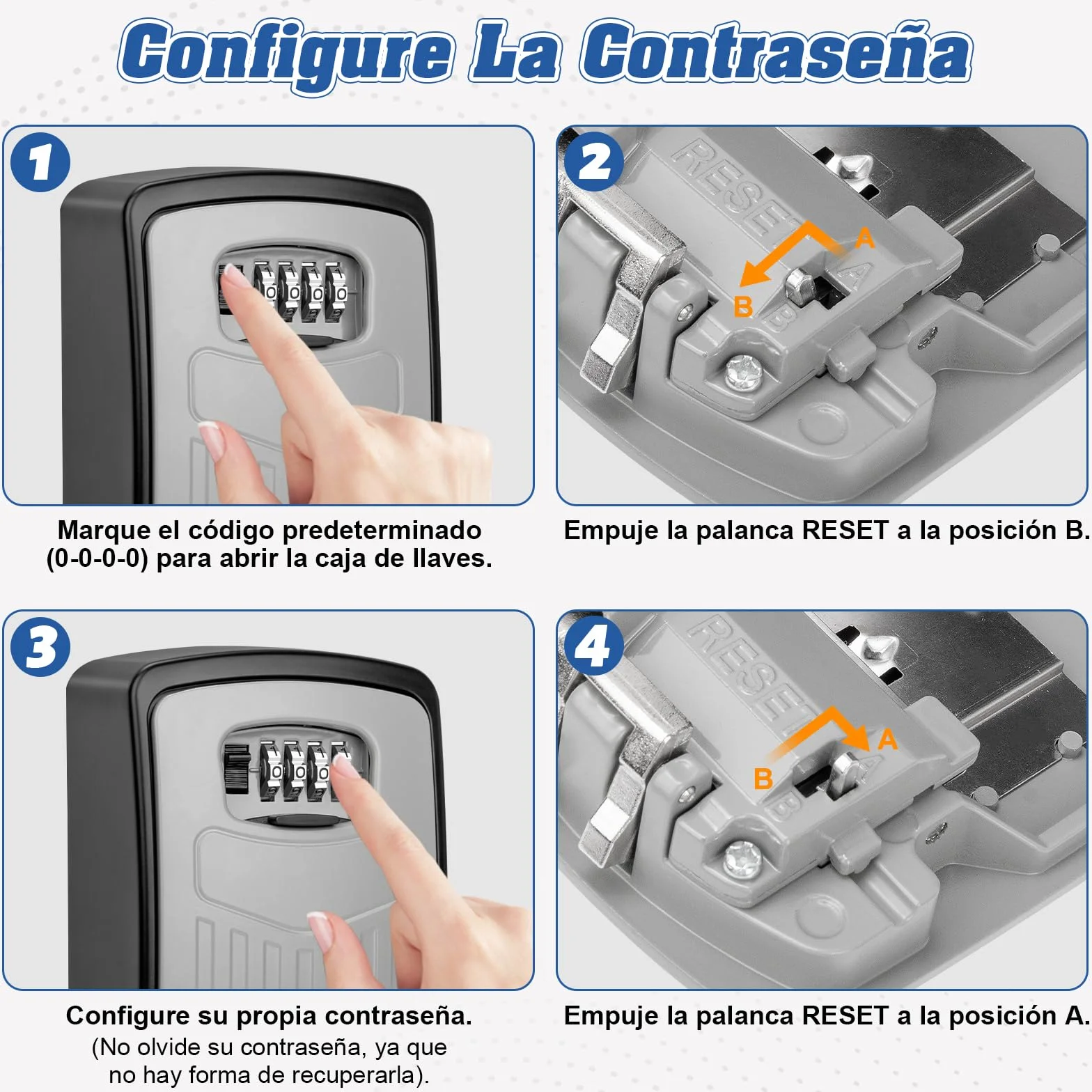 Caja de Seguridad para Llaves con Combinación de 4 Dígitos, Montaje en Pared, Almacenamiento Seguro para Hogar