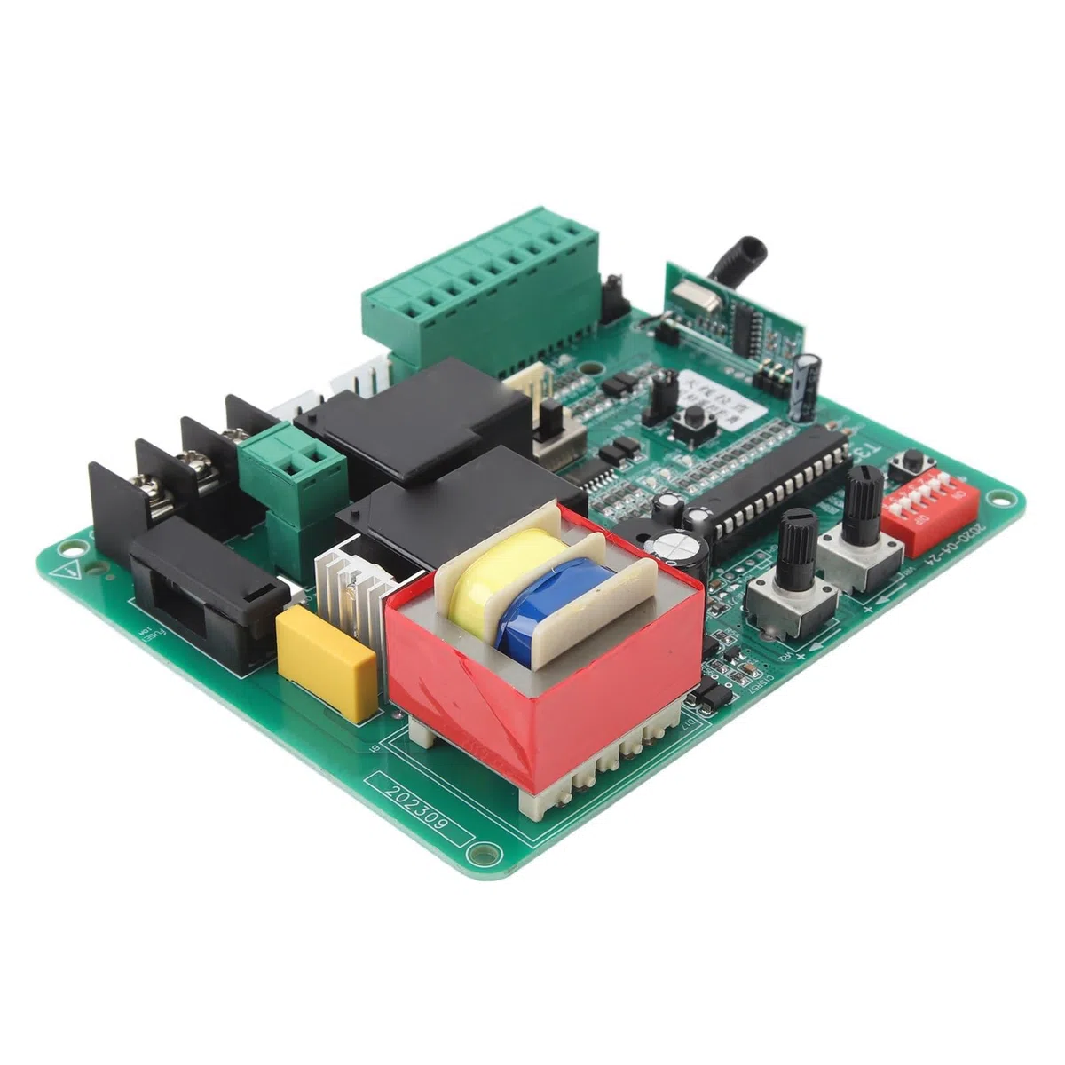 Fafeicy 130x108 Mm Placa de Control del Abridor de Compuerta Deslizante Universal, Placa de Circuito de Motor de Puerta Eléctrica con Ajuste de Resistencia del Motor (220V)