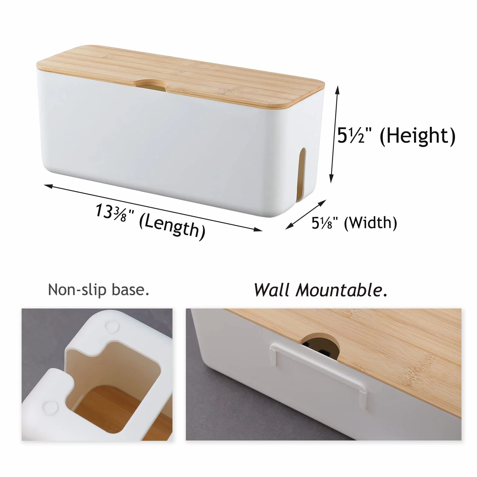 Changsuo Caja de gestión de cables para montaje en pared, organizador grande, protector contra sobretensiones