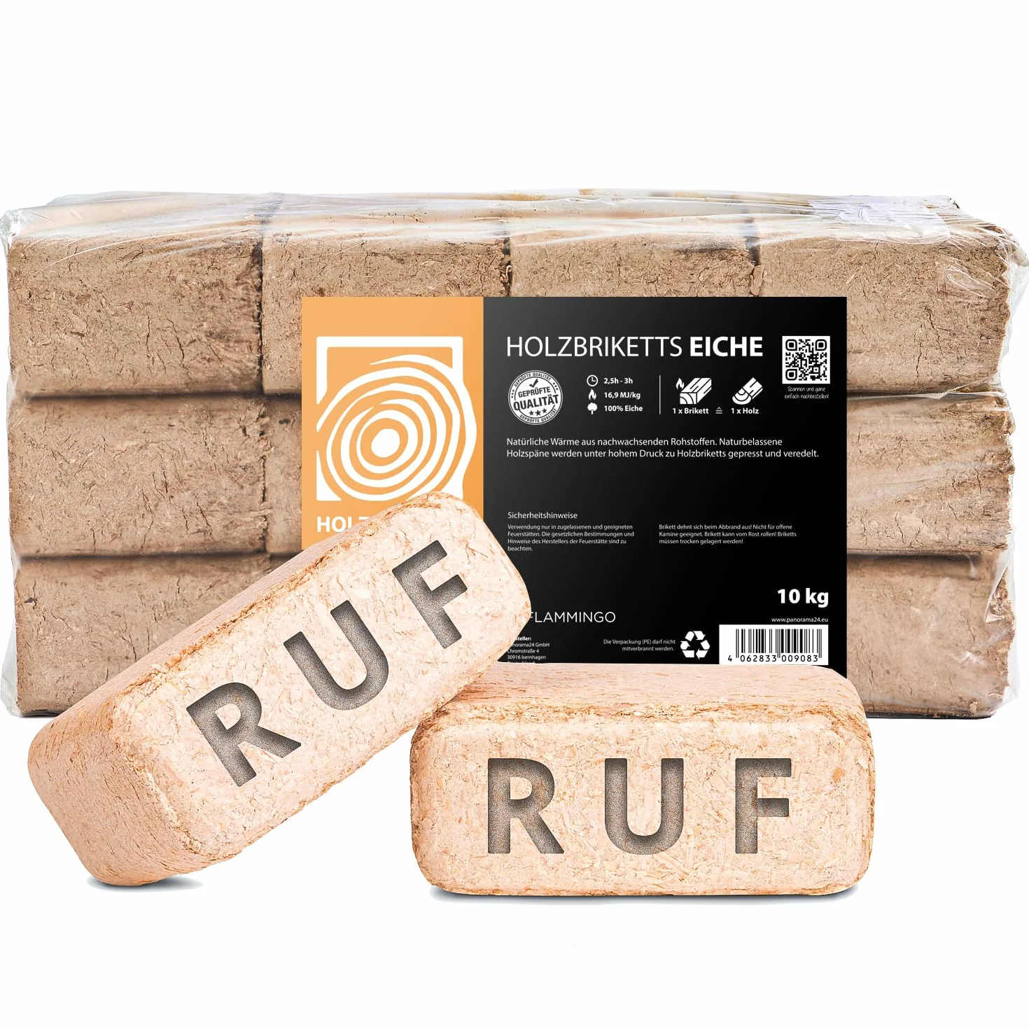 Briquetas de madera RUF roble, 60 kg, leña, chimenea, estufa, briqueta, carbón, calefacción de madera