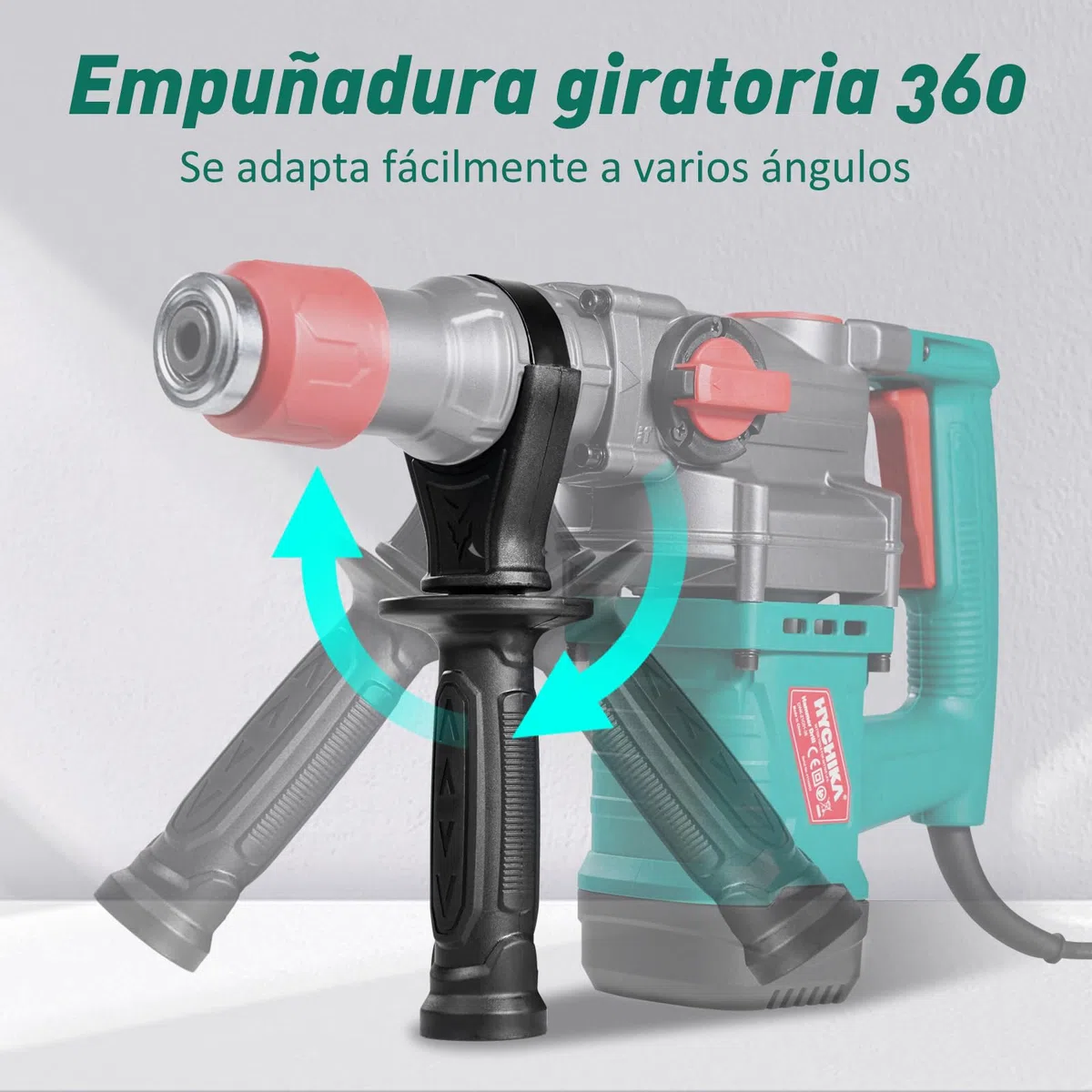 HYCHIKA Martillo Perforador, Martillo Demoledor con Embrague de Seguridad, Taladro Percutor con Cable CA para hormigón, Martillo Percutor Electrico