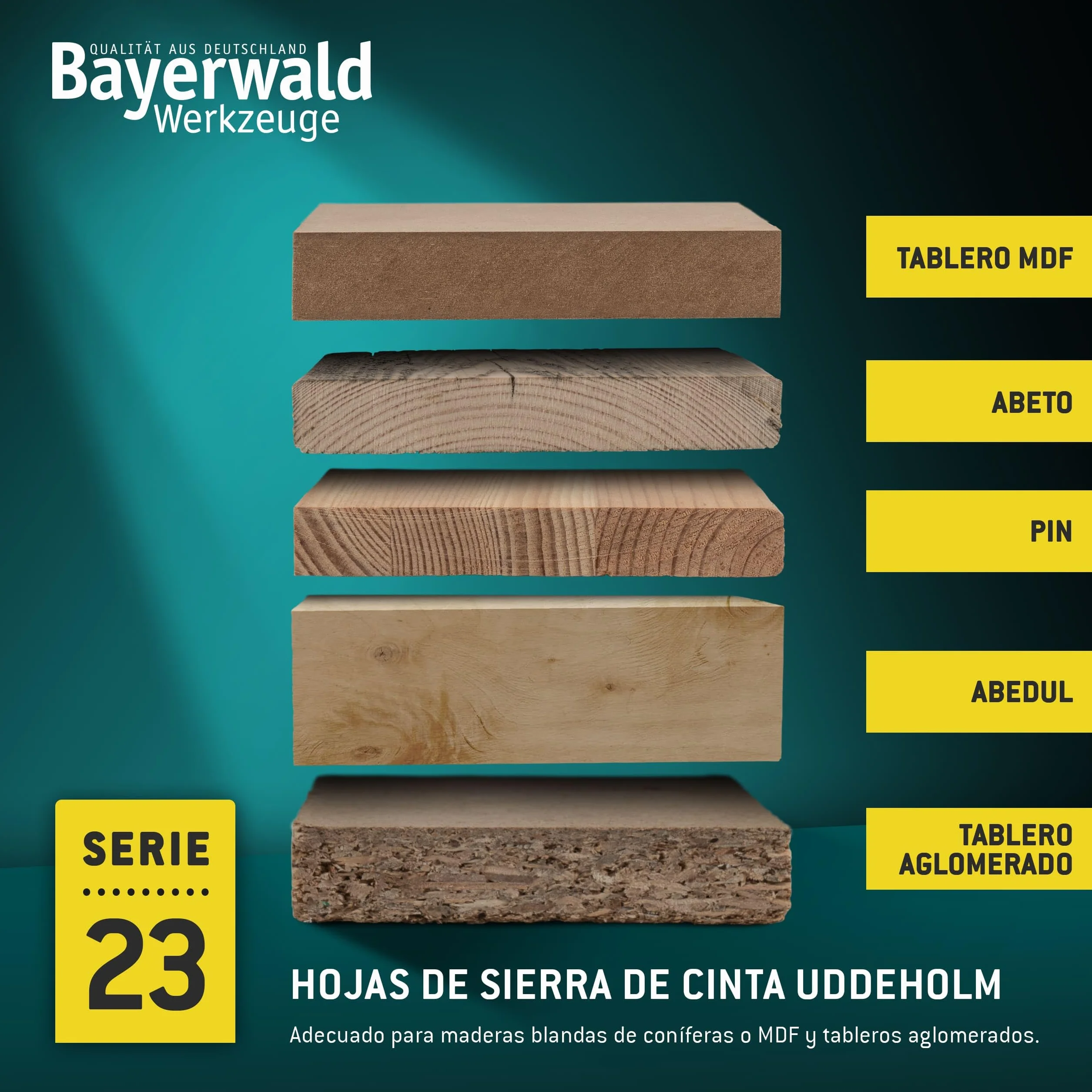 Bayerwald Uddeholm - Hoja de sierra de cinta (2100 x 15 x 0,5 x 6, para todos los tipos de madera/cinta de sierra, apta para flota Scheppach, etc.