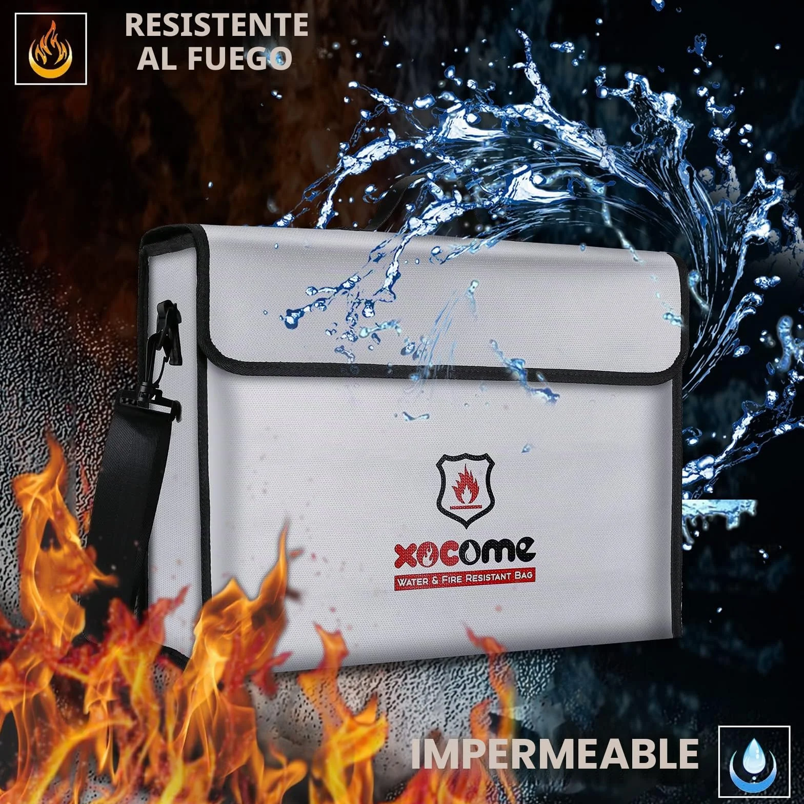 Bolsa de Documento Ignífuga y Impermeable,Bolsa de Batería Seguridad Anti Explosión resistentes al fuego, impermeables, para documentos A4, pasaporte, billetes, objetos de valor