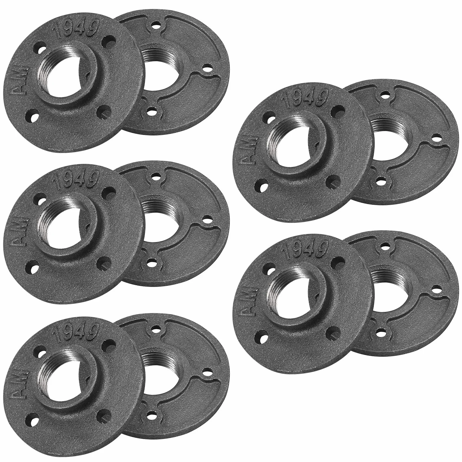 Brida Roscada BSP 1" Hierro Maleable 10 PCS Negro 30 mm
