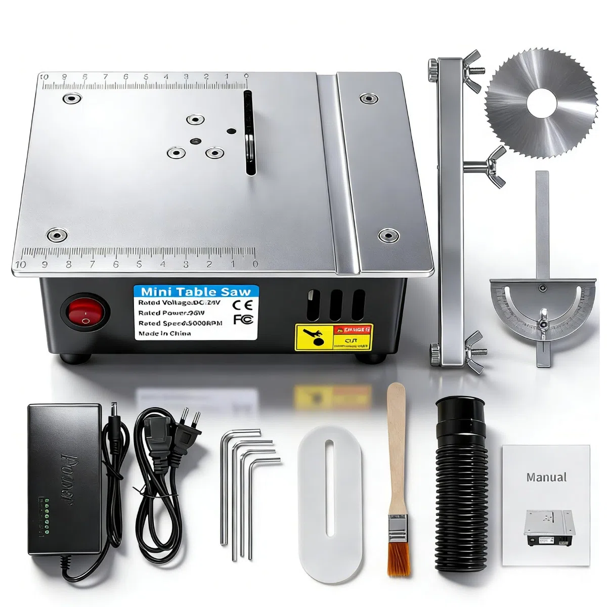Mini Sierra De Mesa Portátil, 96W 5000rpm Mini Sierra Circular De Mesa Precisión Con 7 Velocidades Ajustables, Altura De Corte 0-15mm, Table Saw Para Proyectos De Bricolaje De Carpintera
