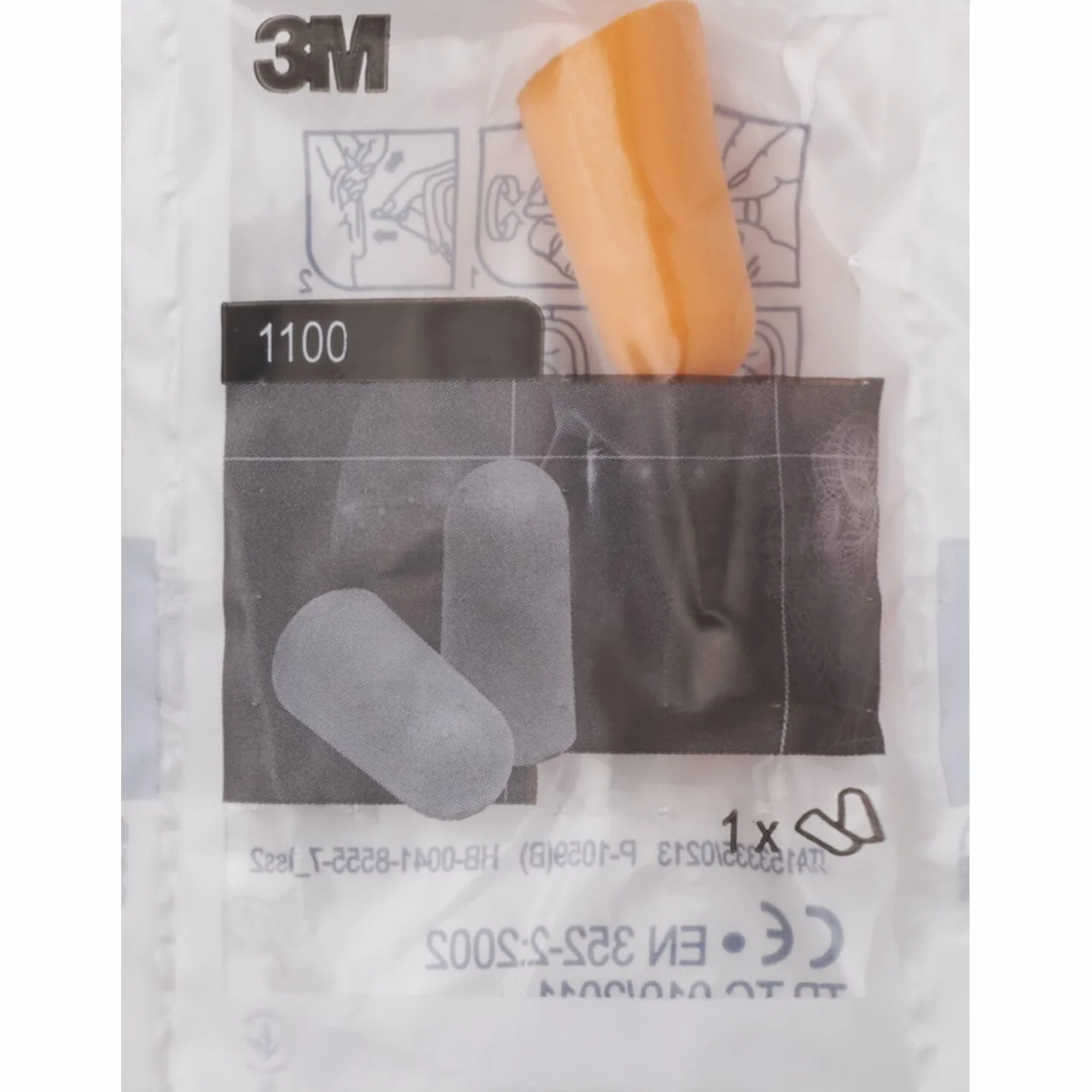 3M 1100 tapones de espuma enrollables para los oídos, paquete de 200