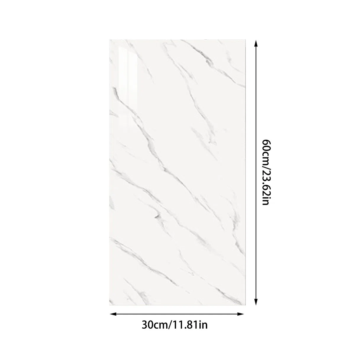 Pegatinas de azulejos de mármol de 60 x 30 cm, 10/20 piezas de azulejos de pared autoadhesivos impermeables, azulejos adhesivos para baño, cocina, salpicaduras (20 unidades)