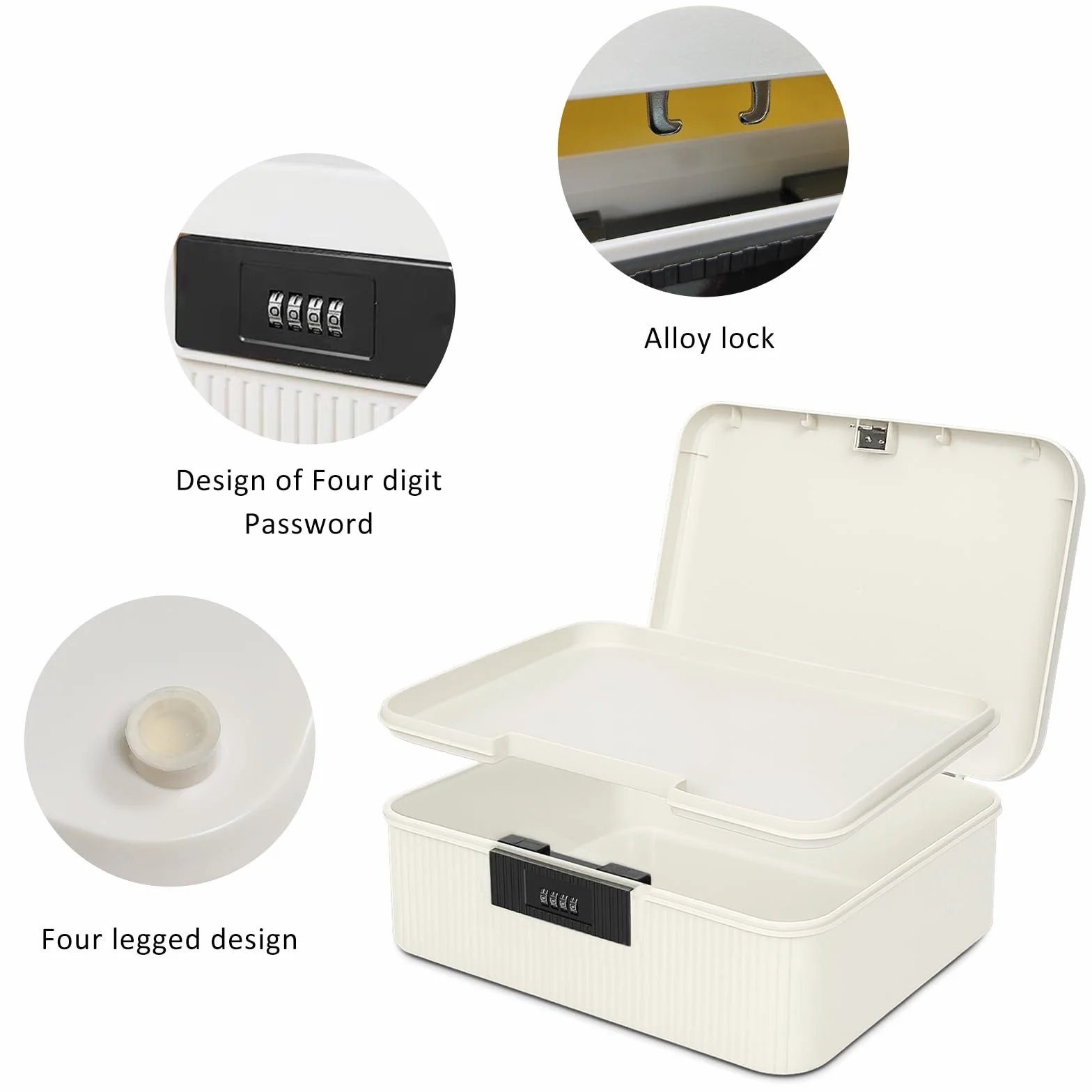 Caja de almacenamiento de medicamentos con cerradura de combinación 2 capas 9 L