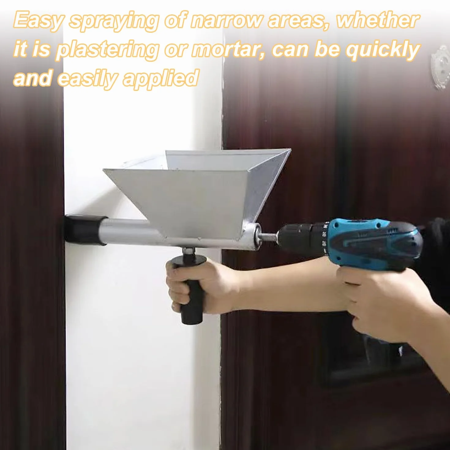 Pistola de Mortero Eléctrica, Aplicador Mortero Juntas, con 4 Boquillas, Máquina de Lechada, para Encintadora Pladur Herramienta de Lechada para Decoración de Paredes y Pisos